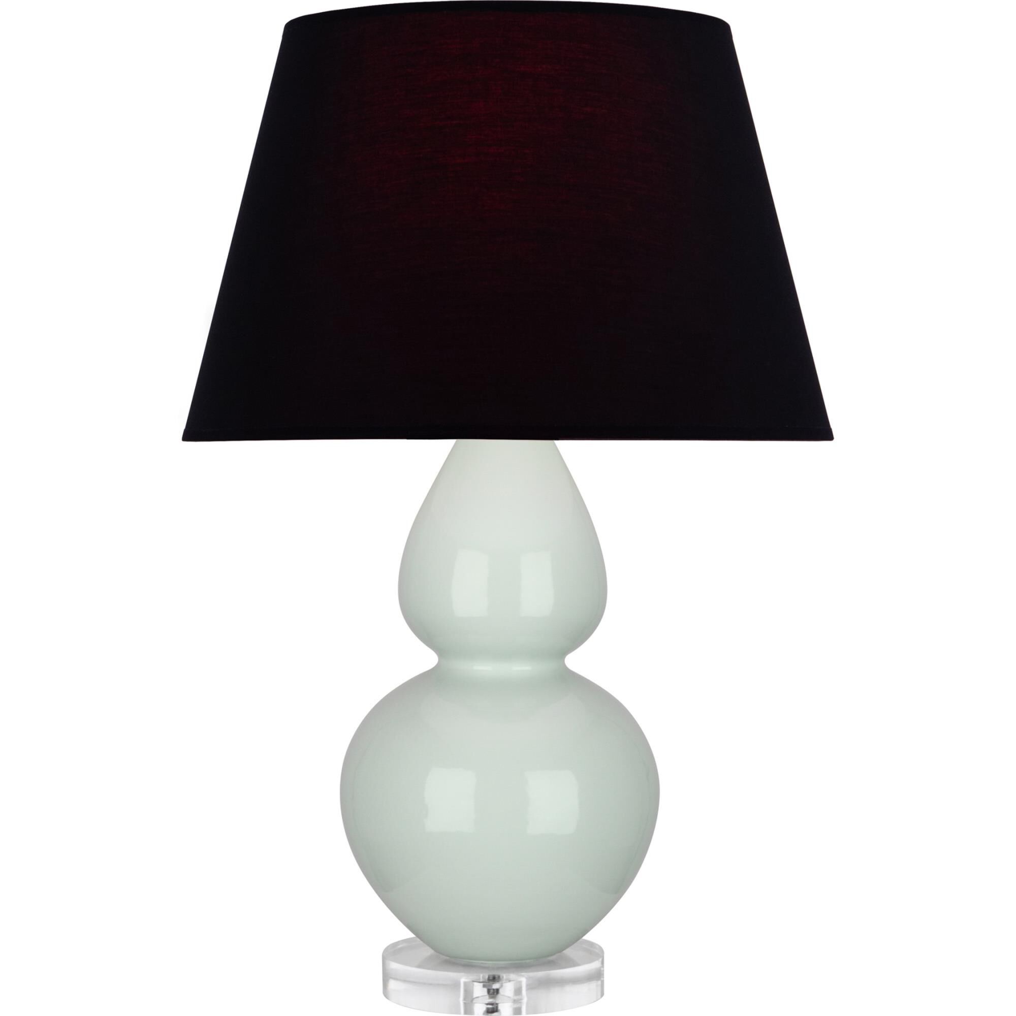 Shown in Celadon finish and Ink Black with Rose Red Lining shade and Lucite accent