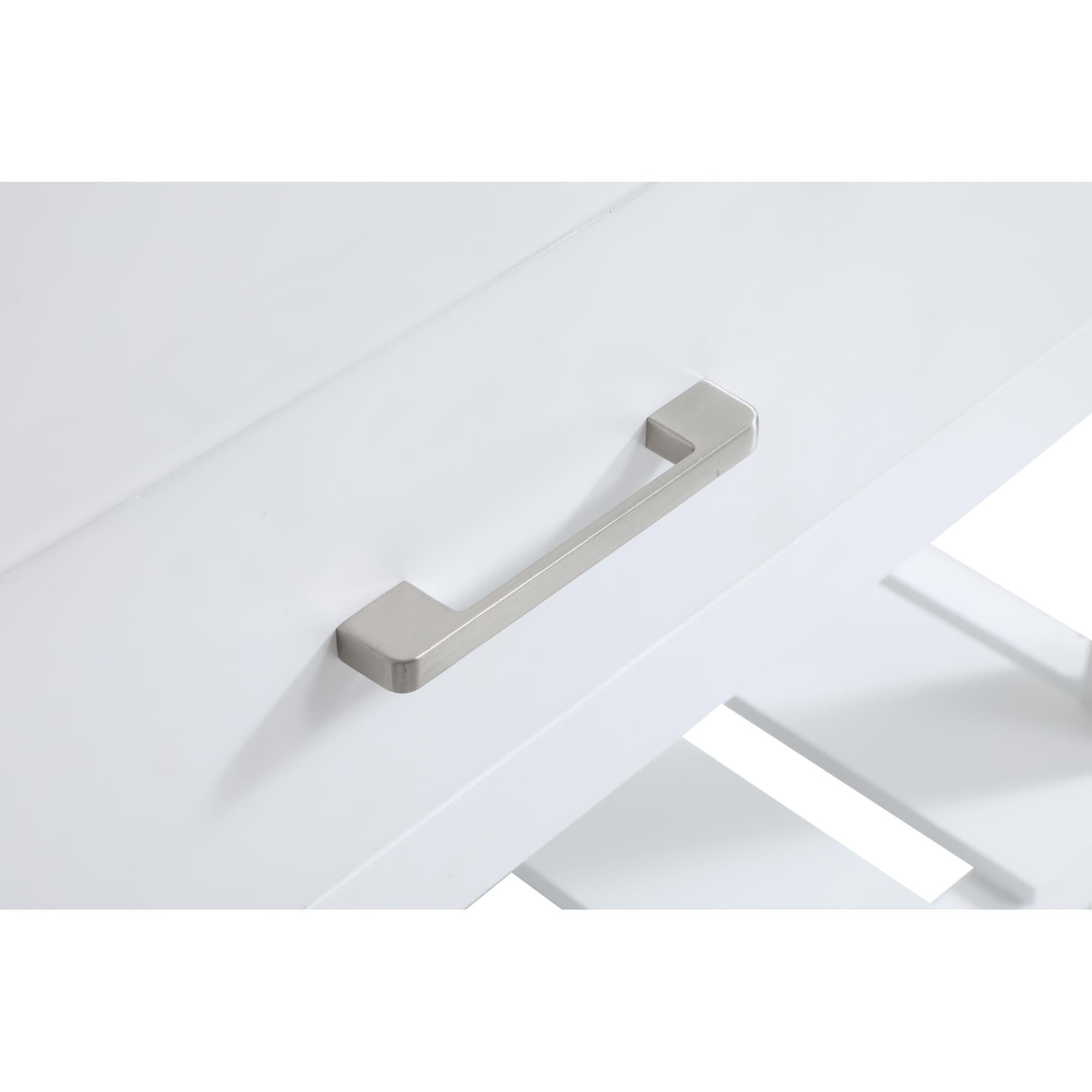 Shown in White finish and Without Backsplash accent