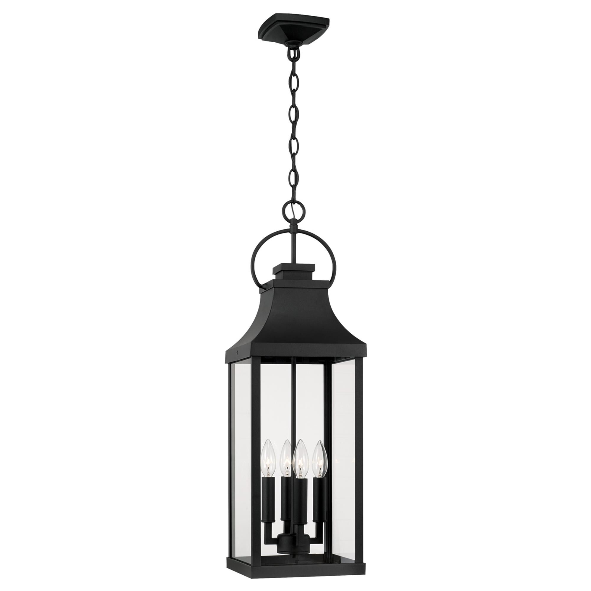 Shown in Black finish and Clear glass
