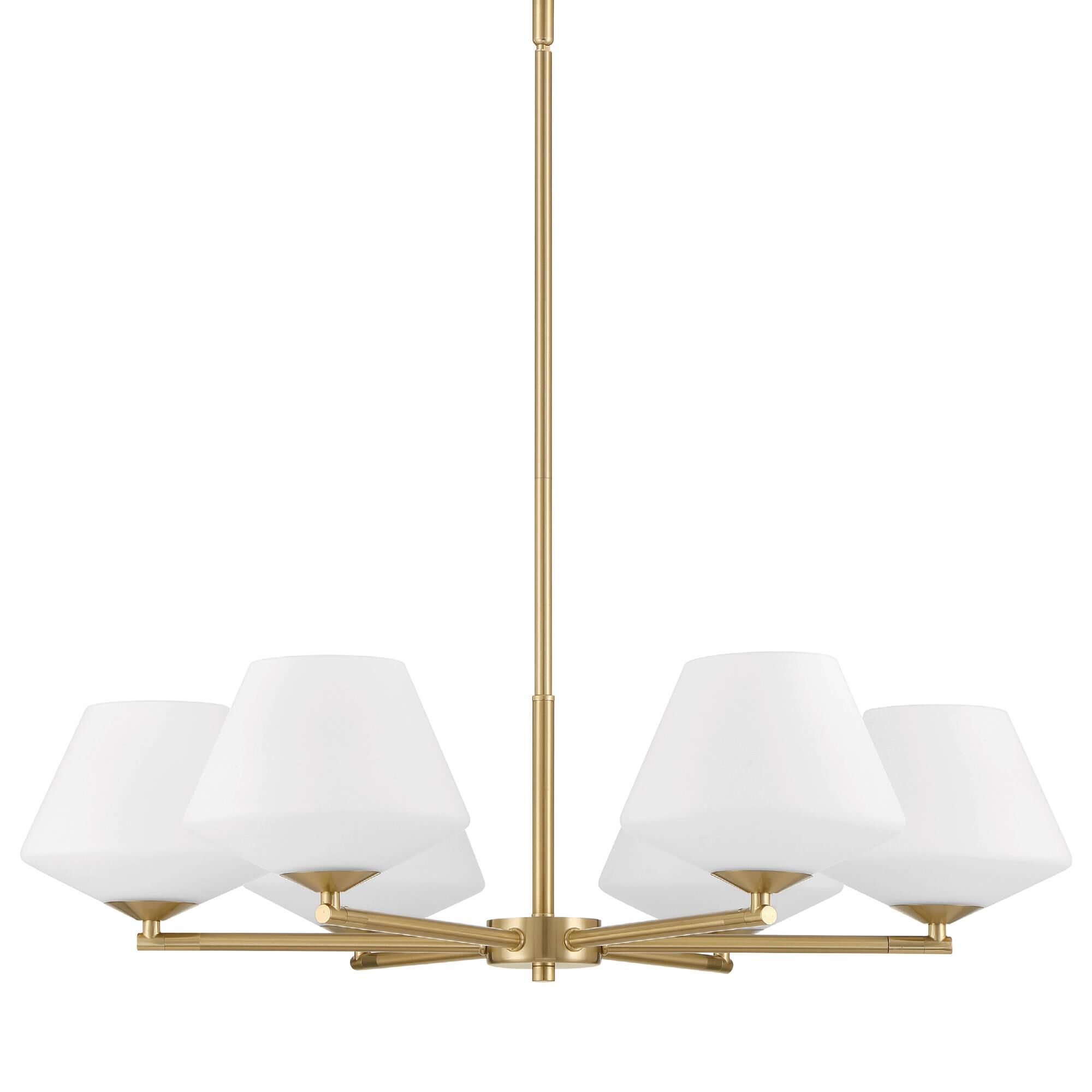 Shown in Alturas Gold finish and Cased White glass