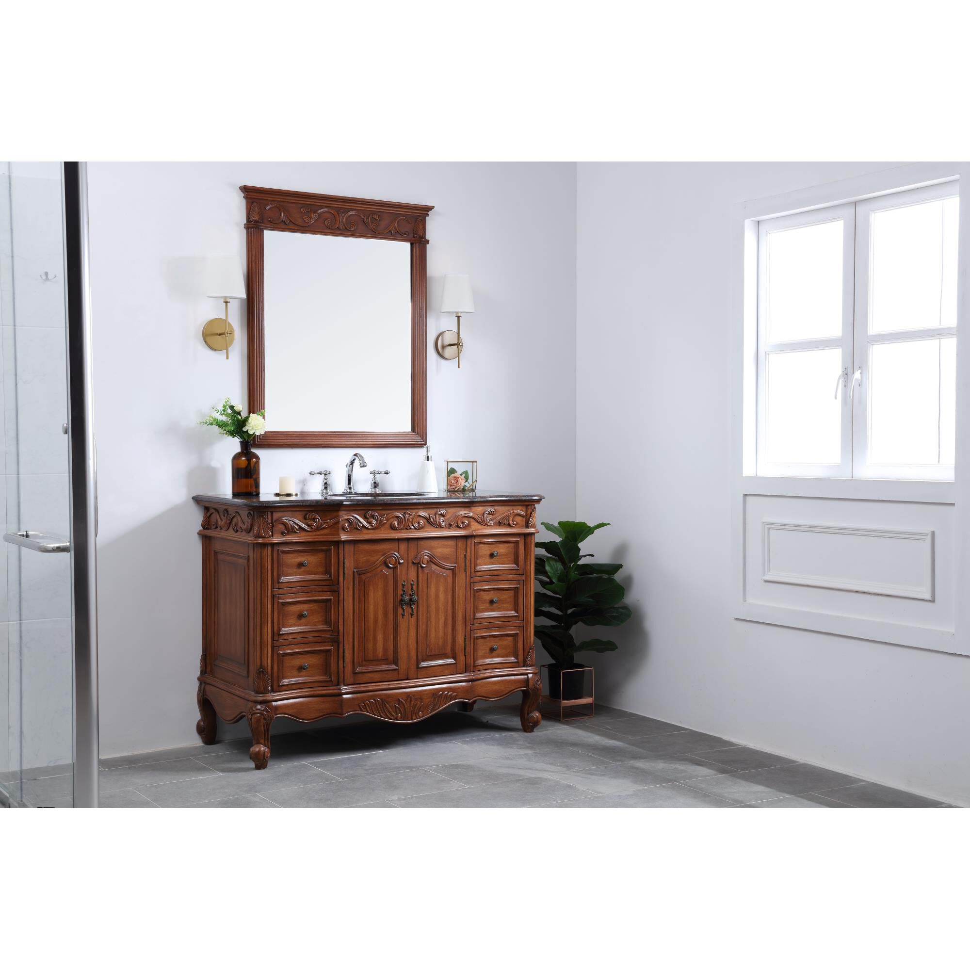 Shown in Teak finish