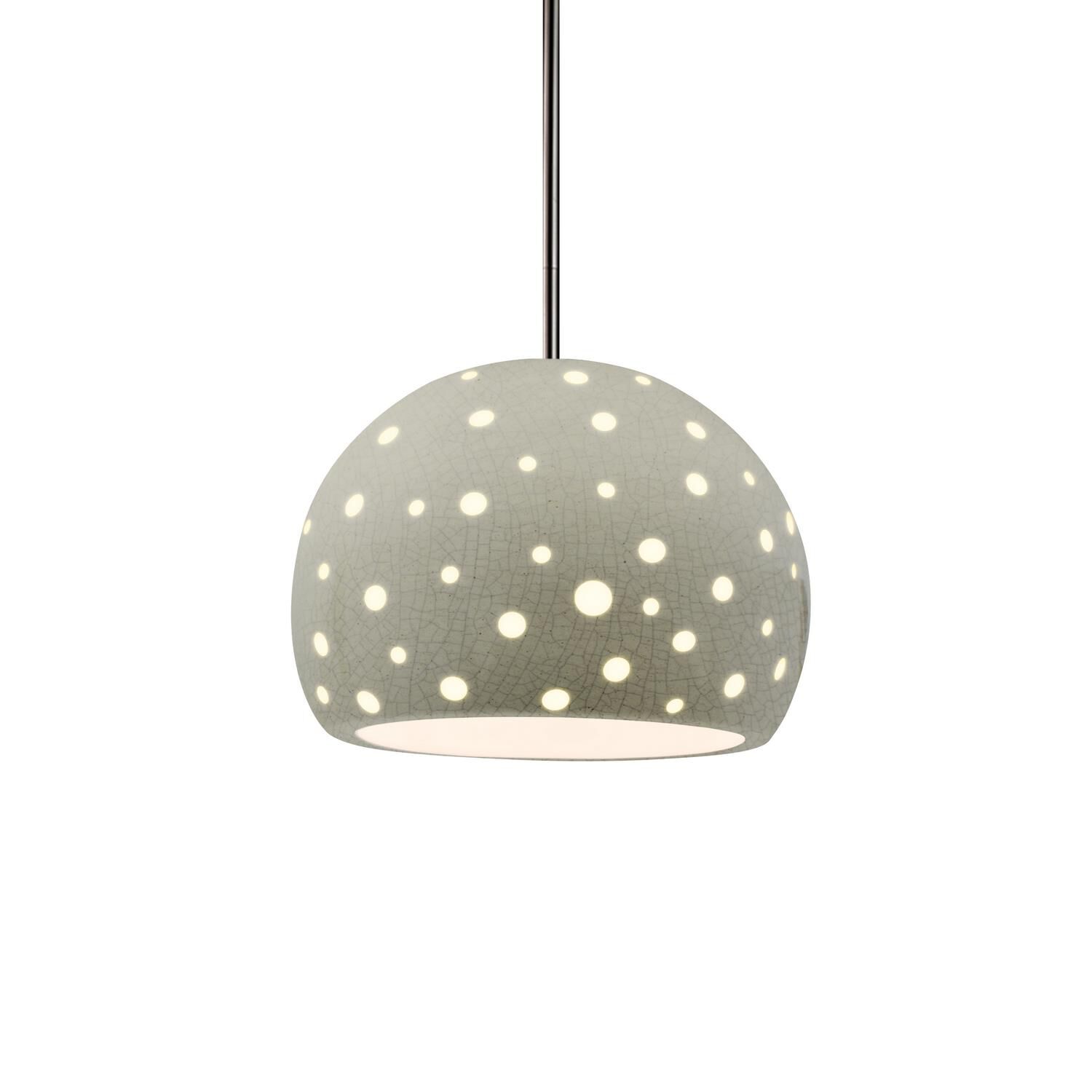 Shown in Brushed Nickel finish and Celadon Green Crackle shade