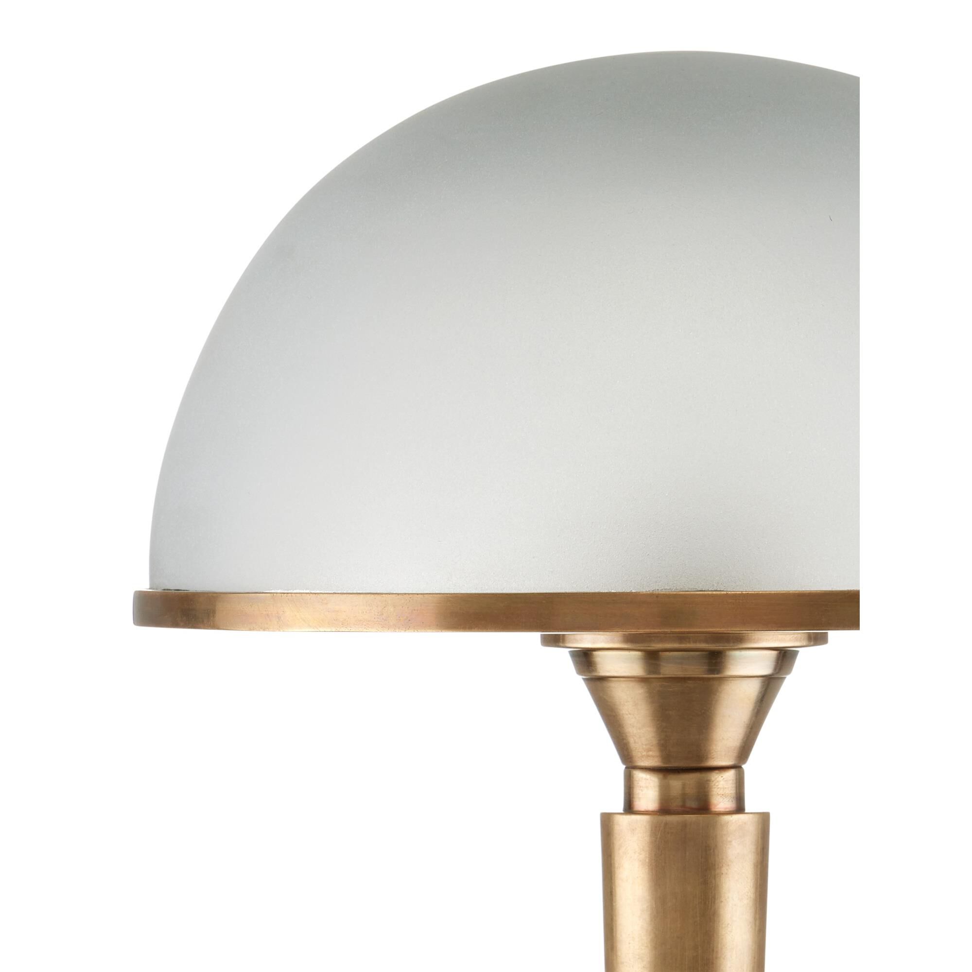 Shown in Antique Brass, Frosted finish and Frosted glass