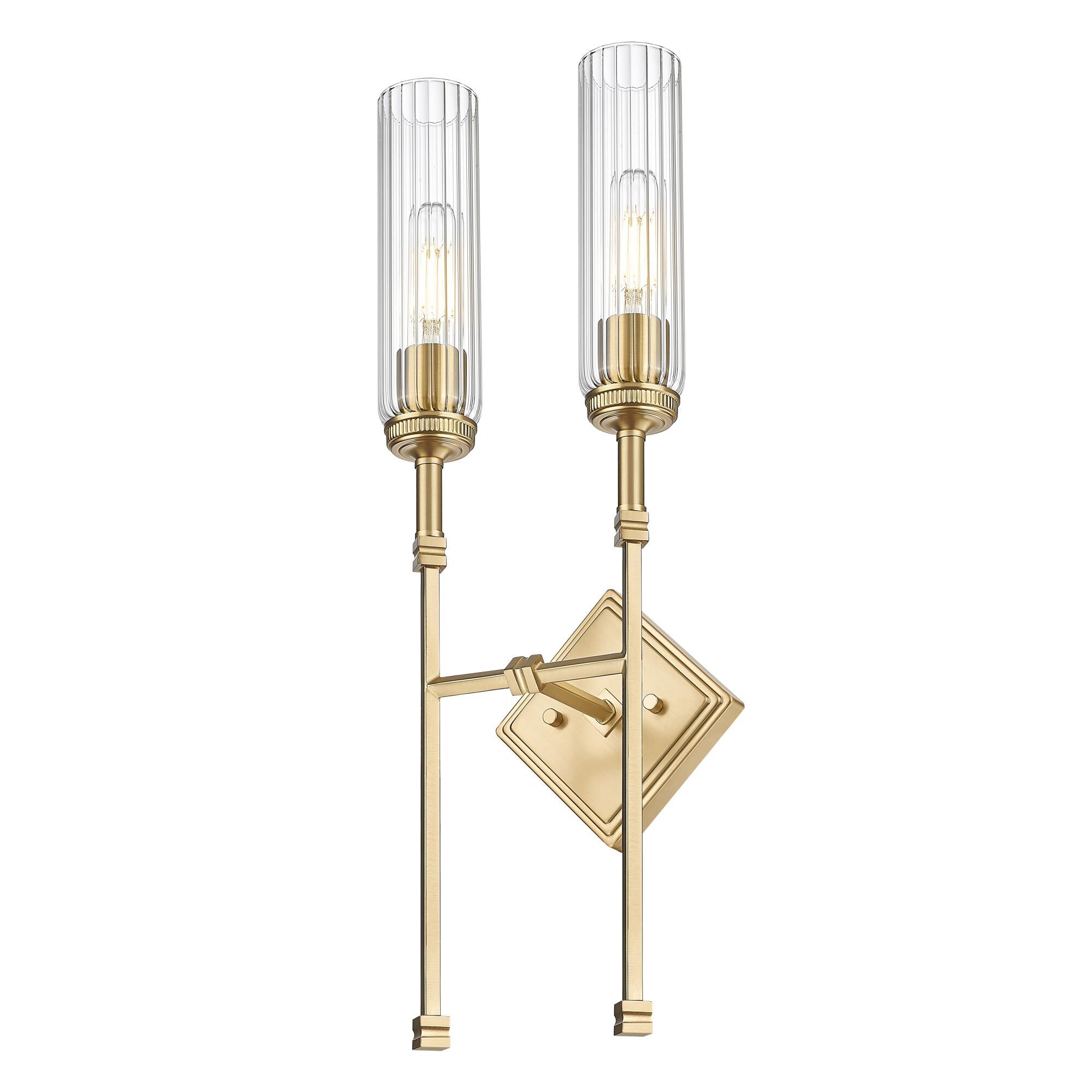 Shown in Modern Gold finish and Clear glass