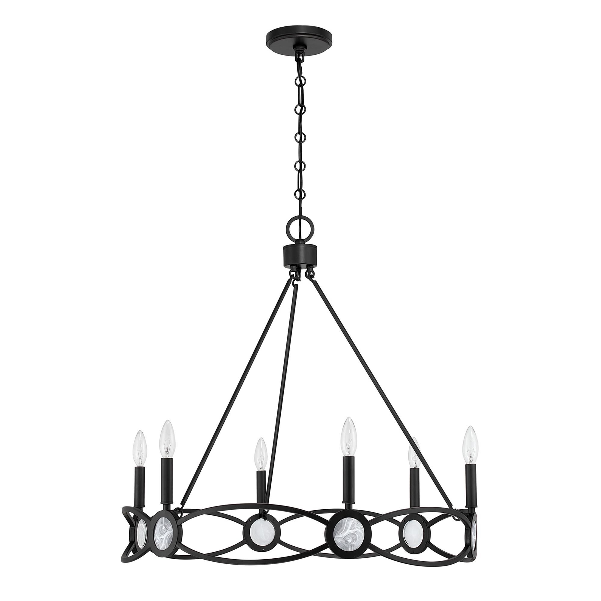 Shown in Matte Black finish and Strie glass