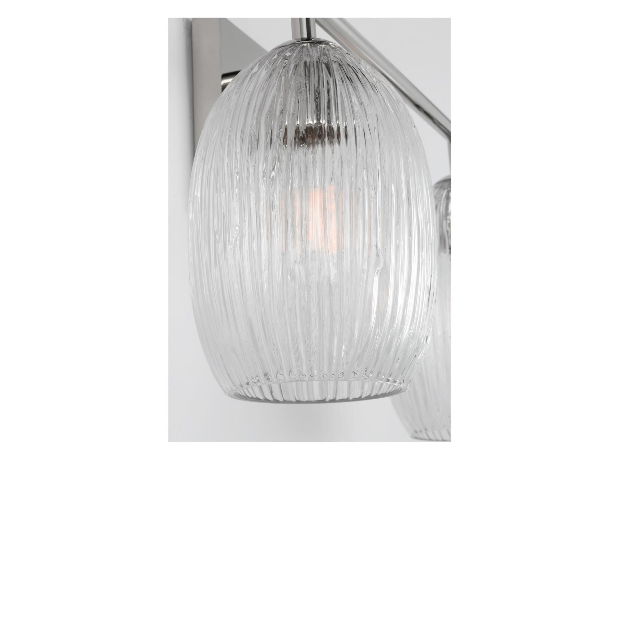 Shown in Polished Nickel finish and Striped Clear glass