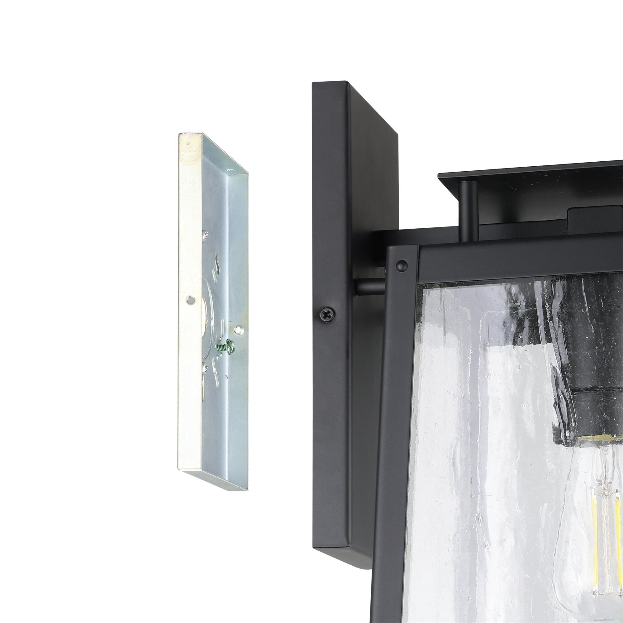 Shown in Matte Black finish and Clear Antique glass