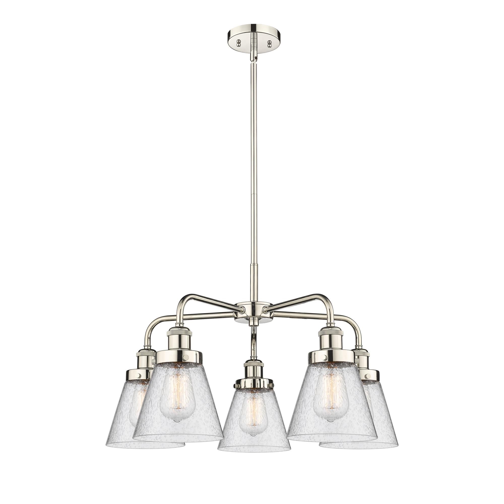 Shown in Polished Nickel finish and Seedy glass