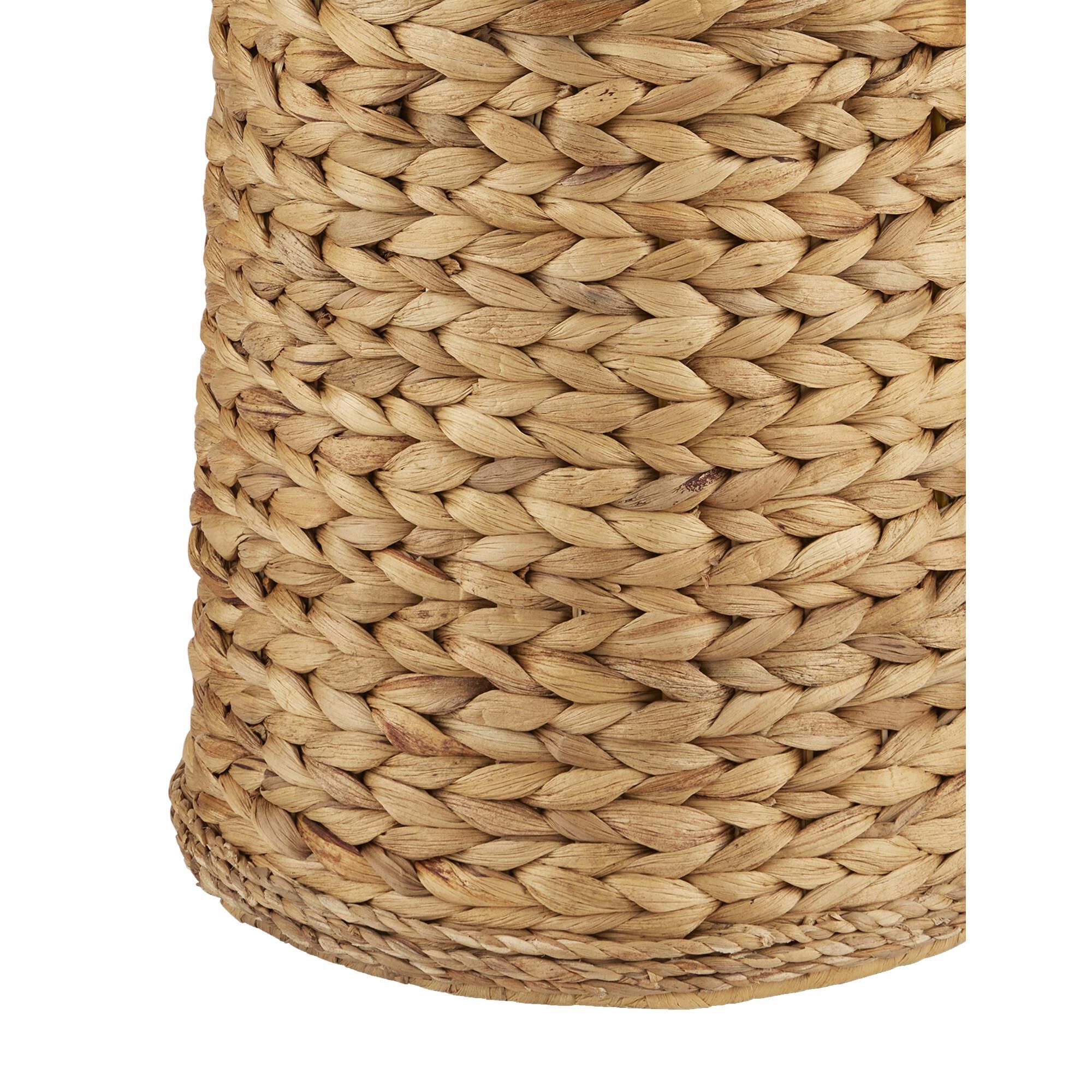 Shown in Natural finish and Off-White Linen shade