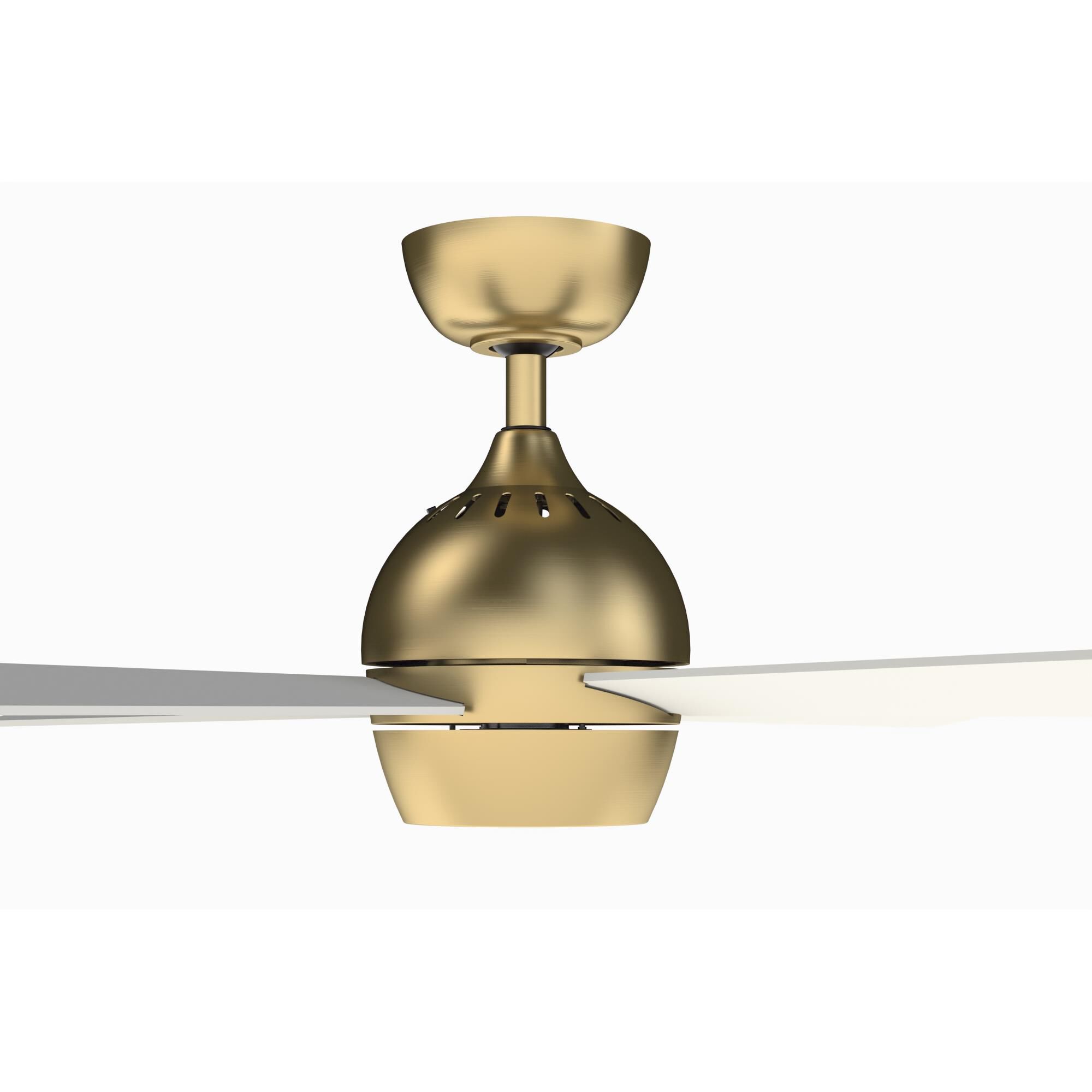 Shown in Brushed Satin Brass finish and Opal Frosted glass