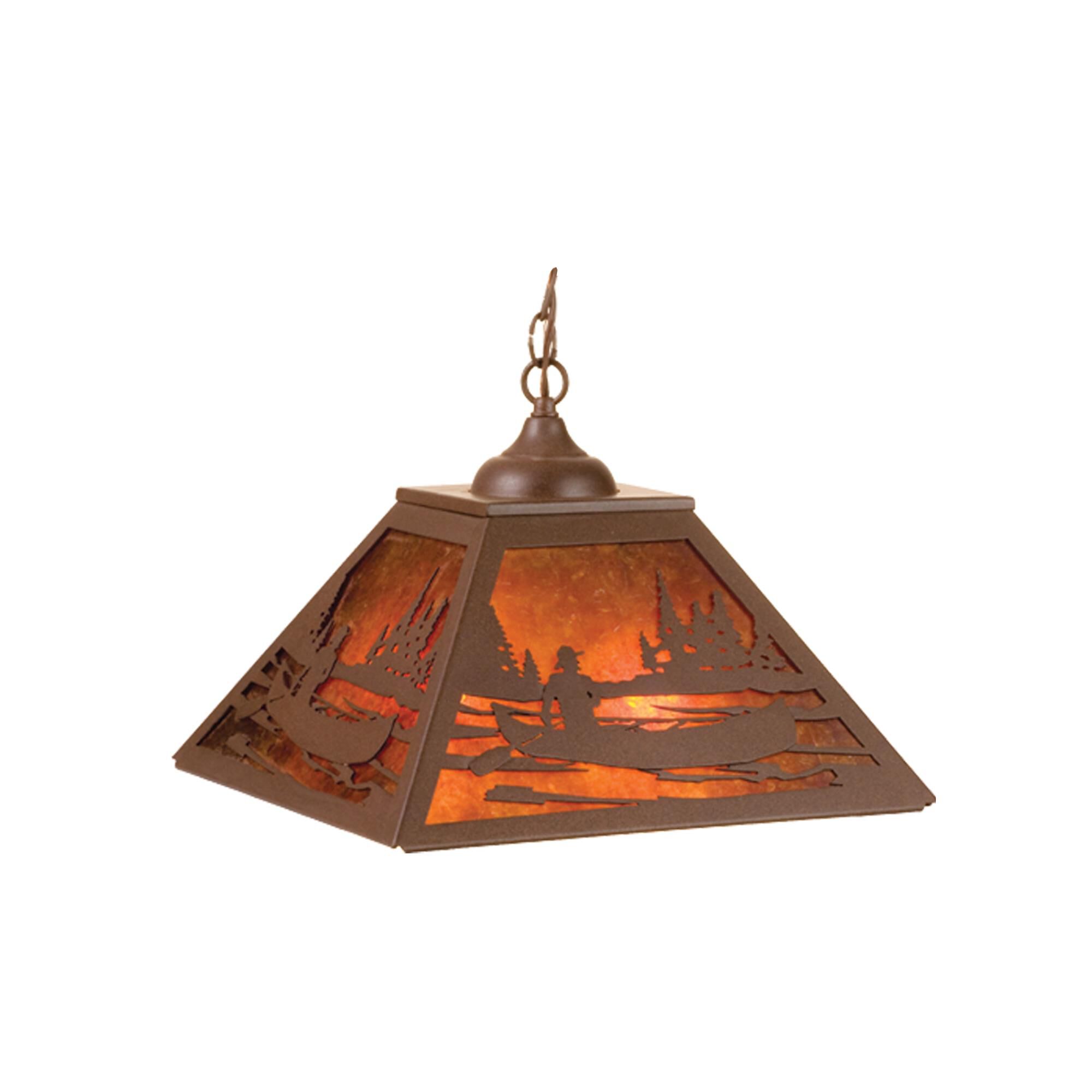 Canoe At Lake 23 Inch Large Pendant by Meyda Lighting