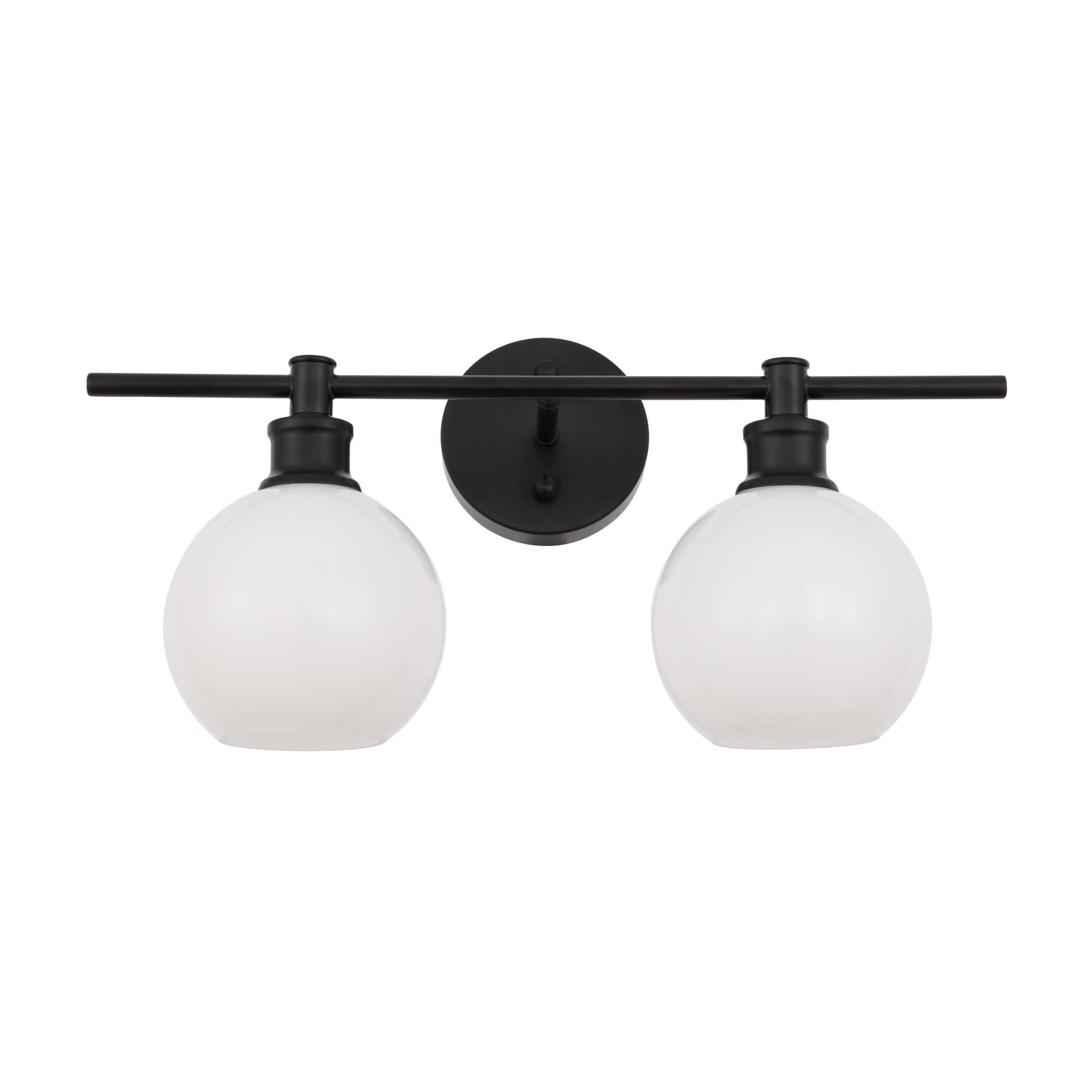 Shown in Black finish and Frosted White  glass