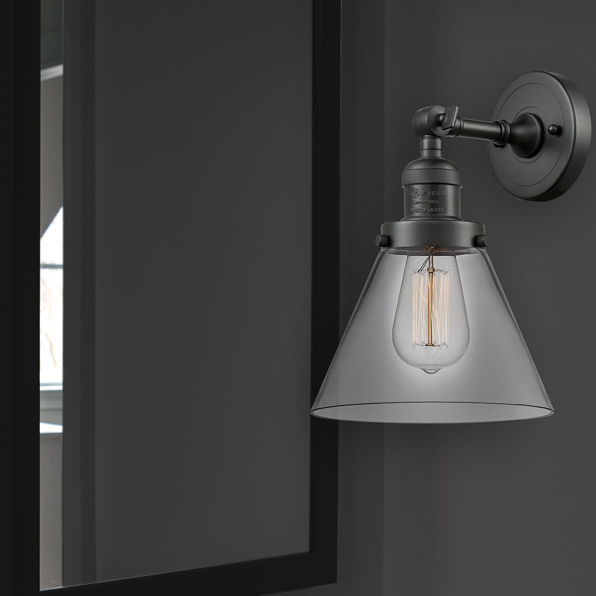 Shown in Oil Rubbed Bronze finish and Clear glass