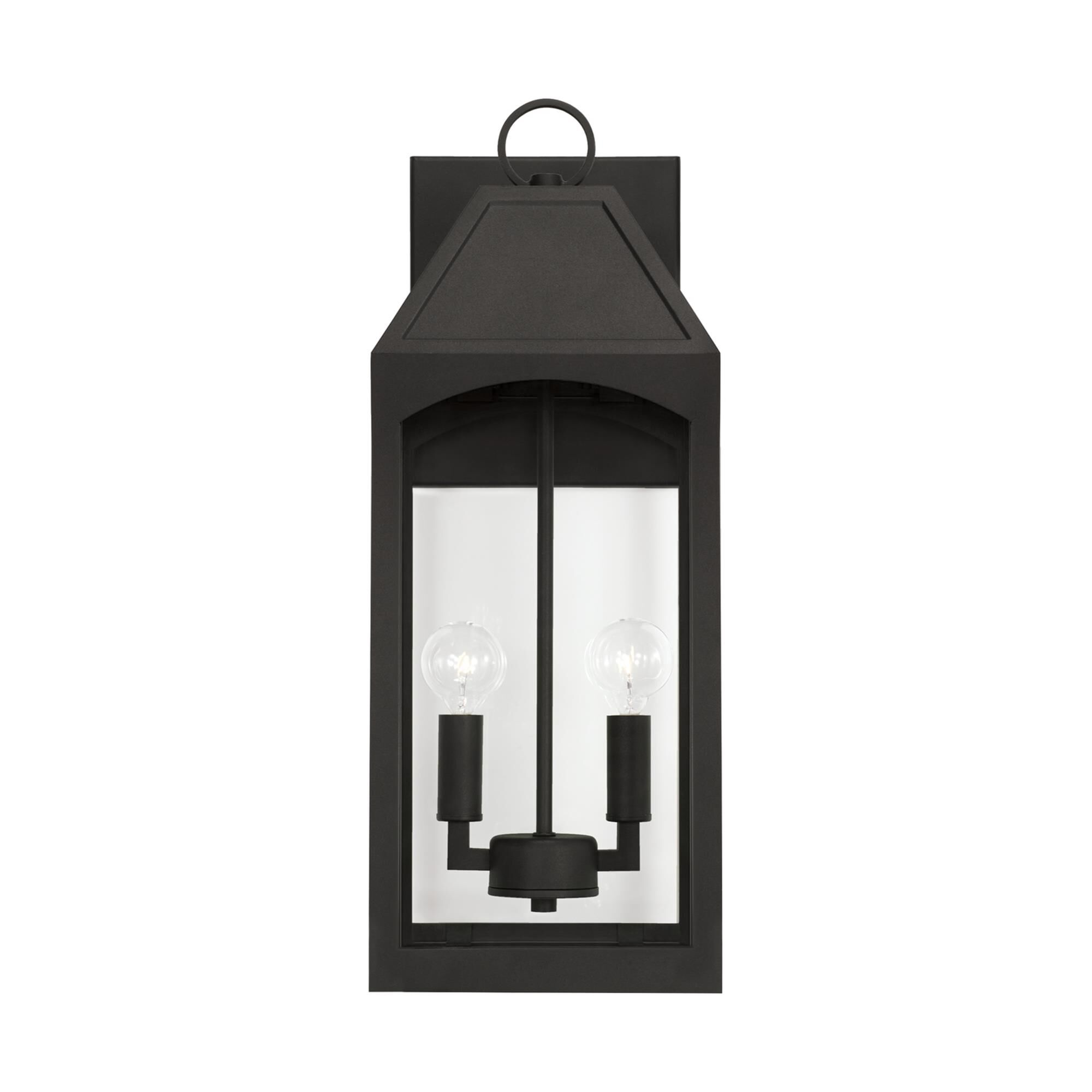 Shown in Black finish and Clear glass