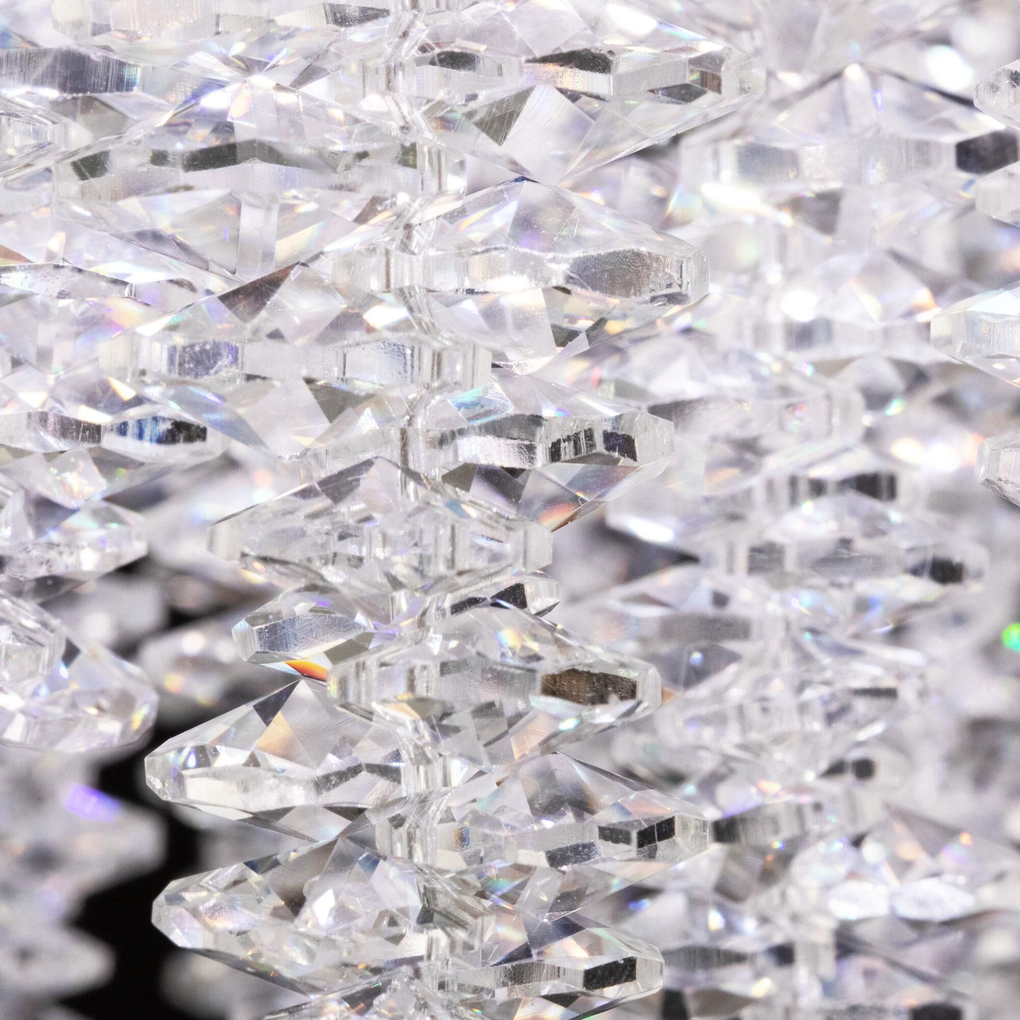 Shown in Black finish and Optic crystal and Crystal glass