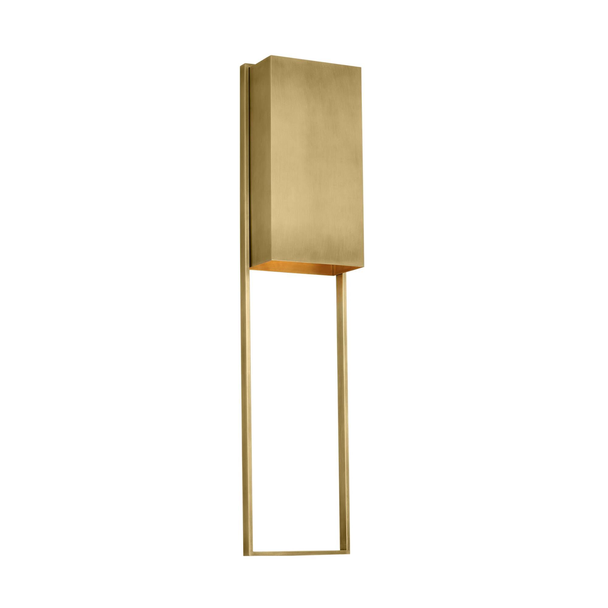 Shown in Hand-Rubbed Antique Brass finish and Brass shade