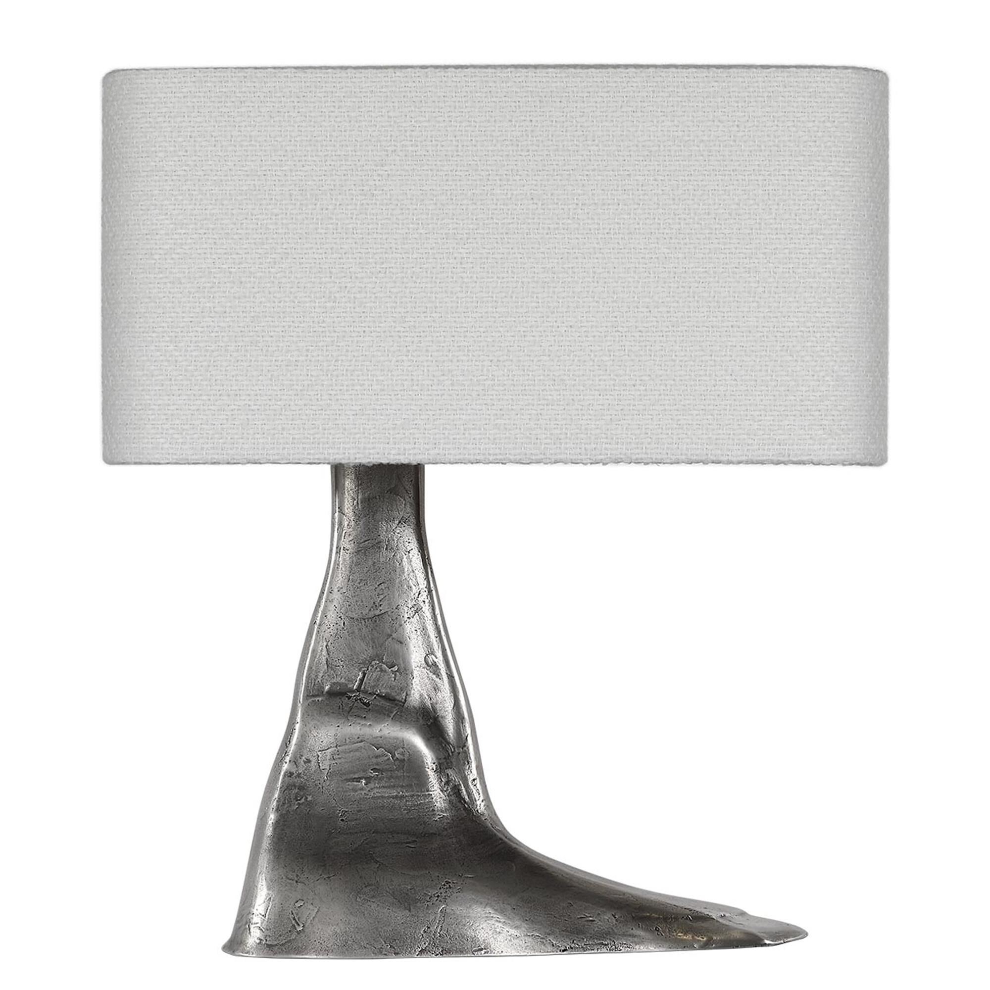 Shown in Museum Pewter finish and Boucle Rectangle shade
