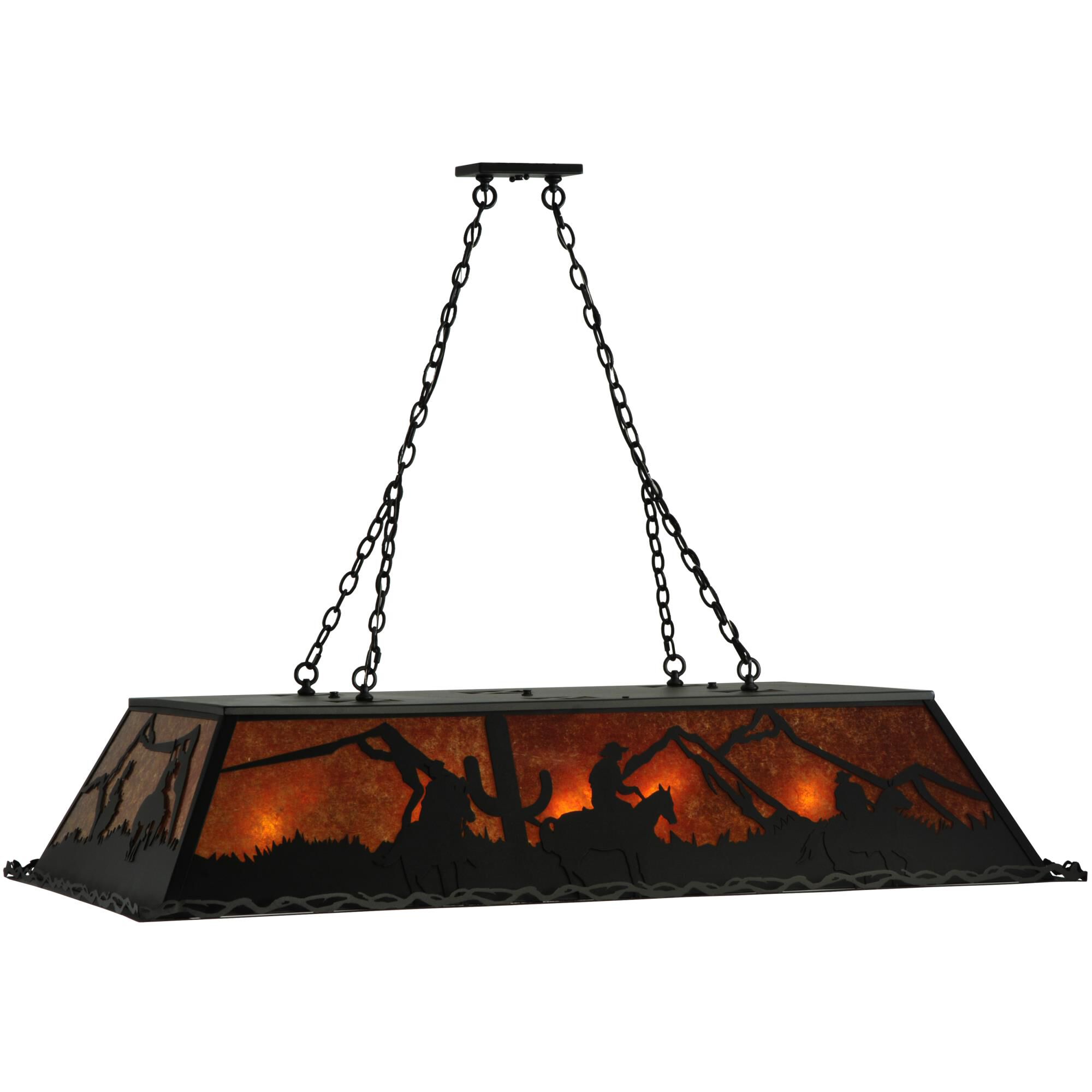 Shown in Black finish and Amber Mica glass