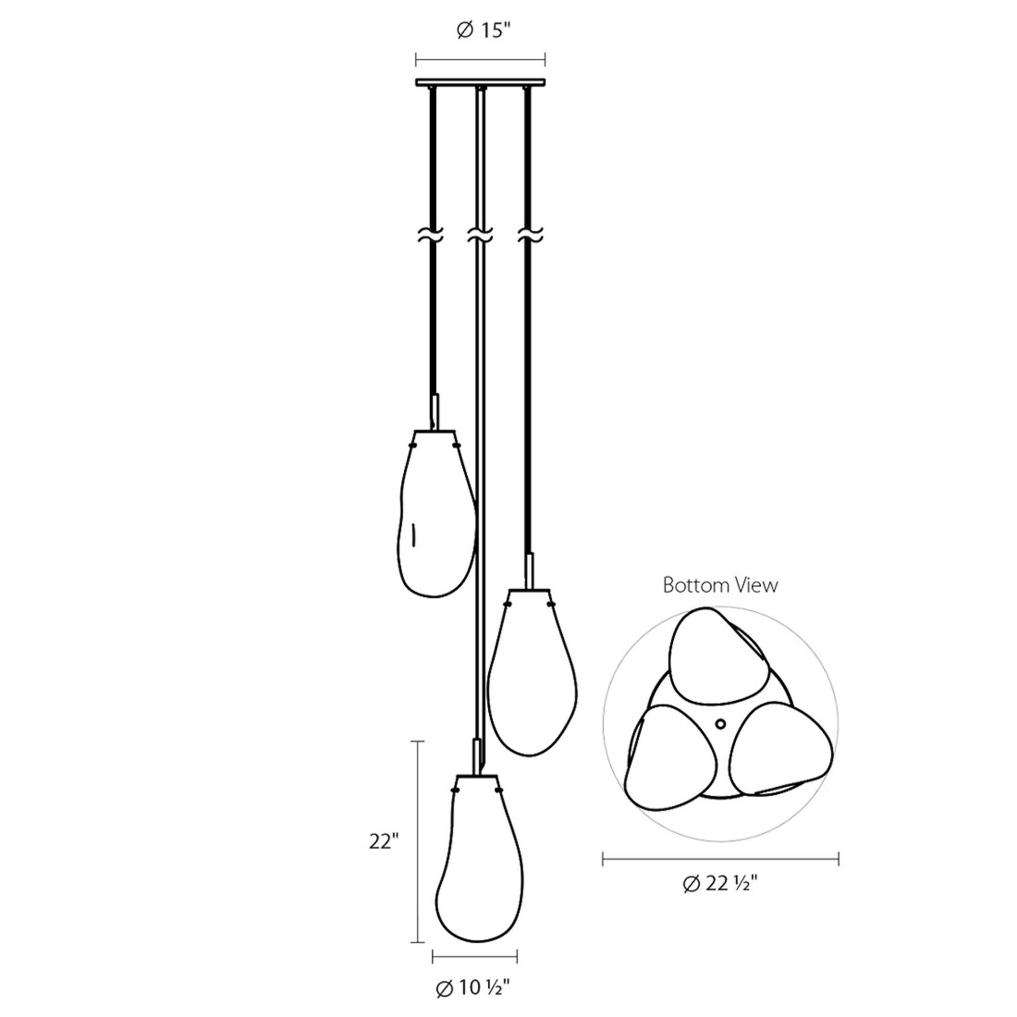 Liquid 22 Inch 3 Light LED Multi Light Pendant by SONNEMAN