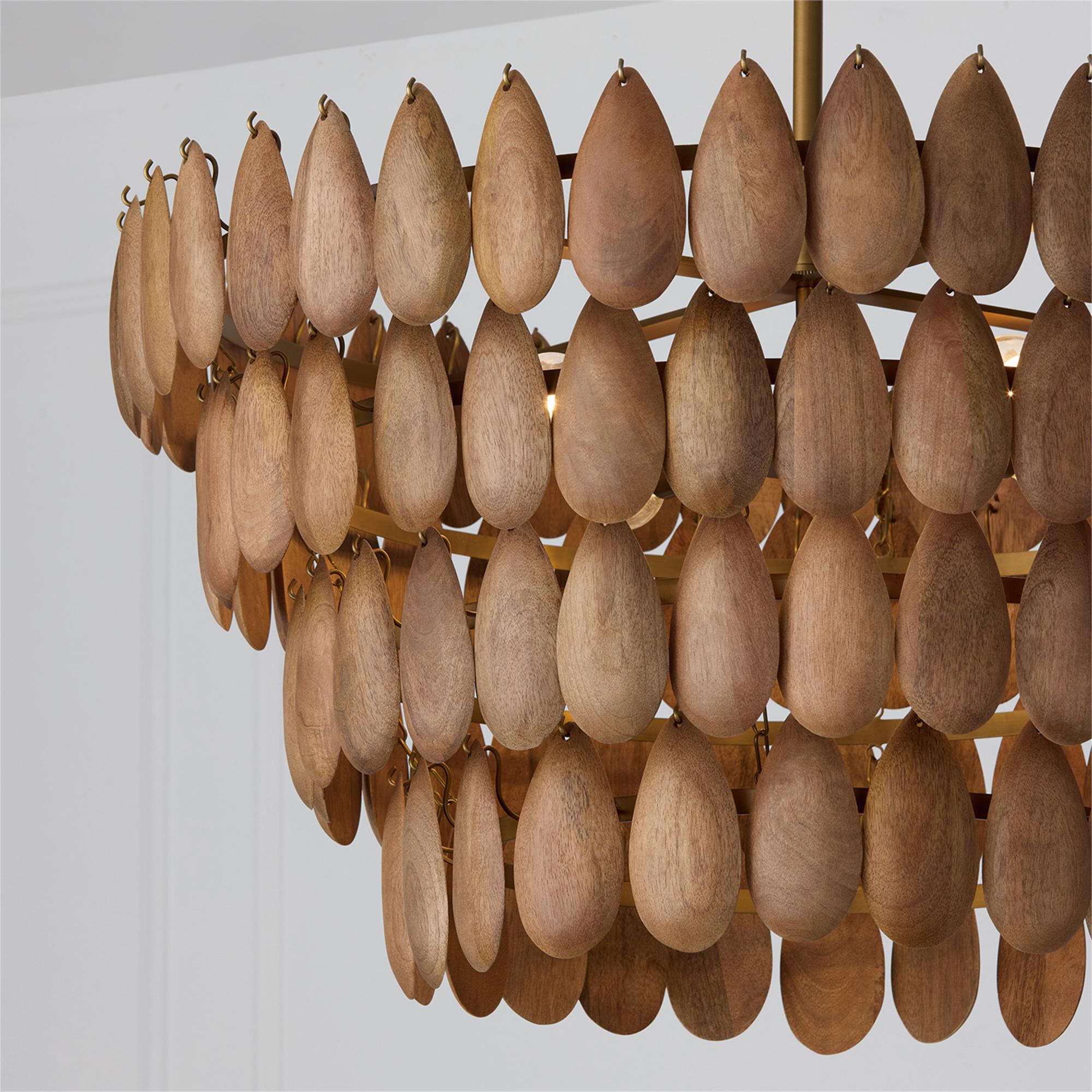 Shown in Light Wood And Patinaed Brass finish