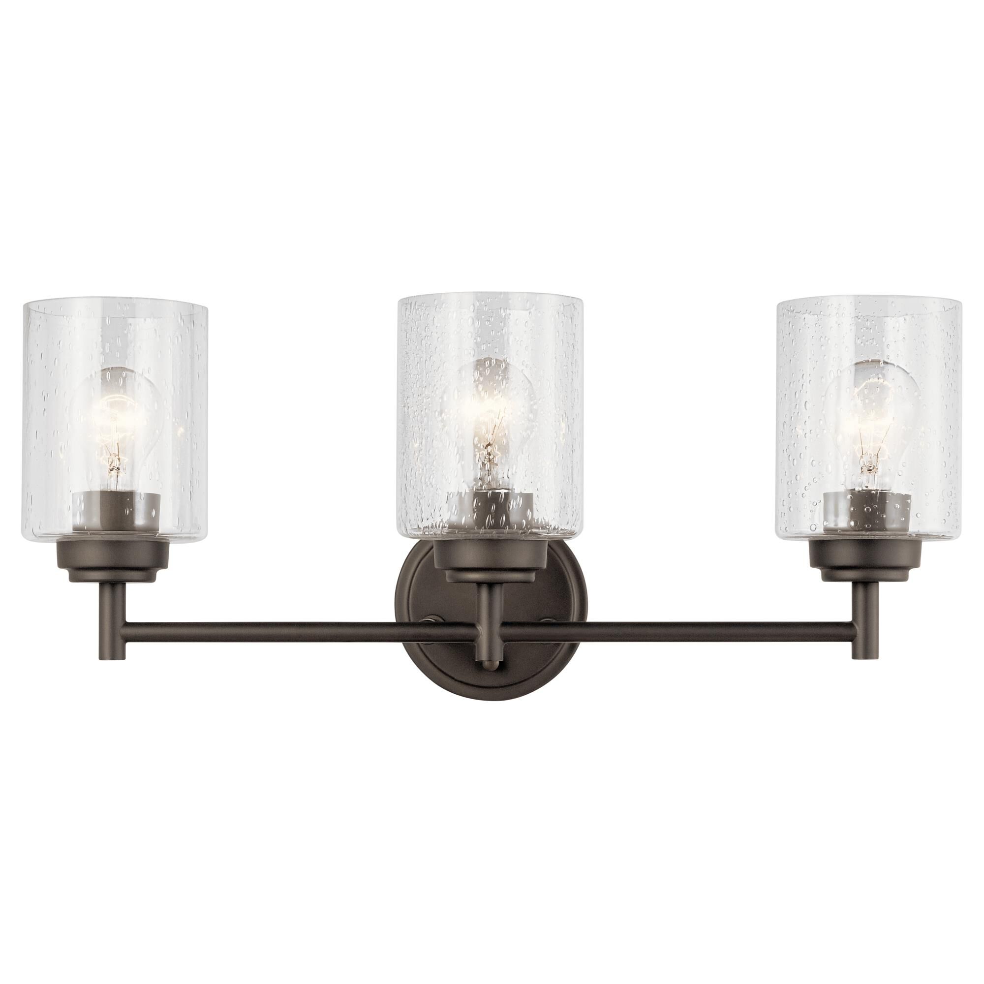 Shown in Olde Bronze finish and Clear Seeded glass