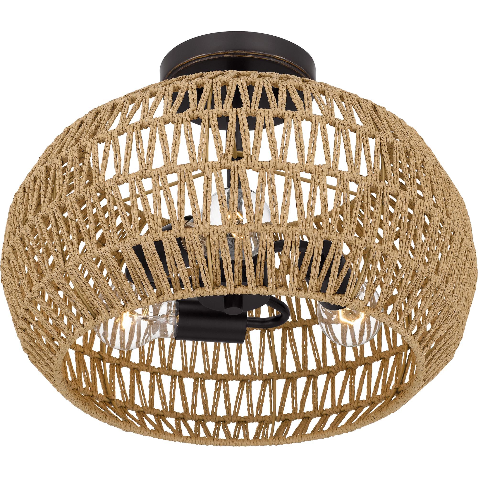 Shown in Palladian Bronze finish and Natural Paper Rope shade