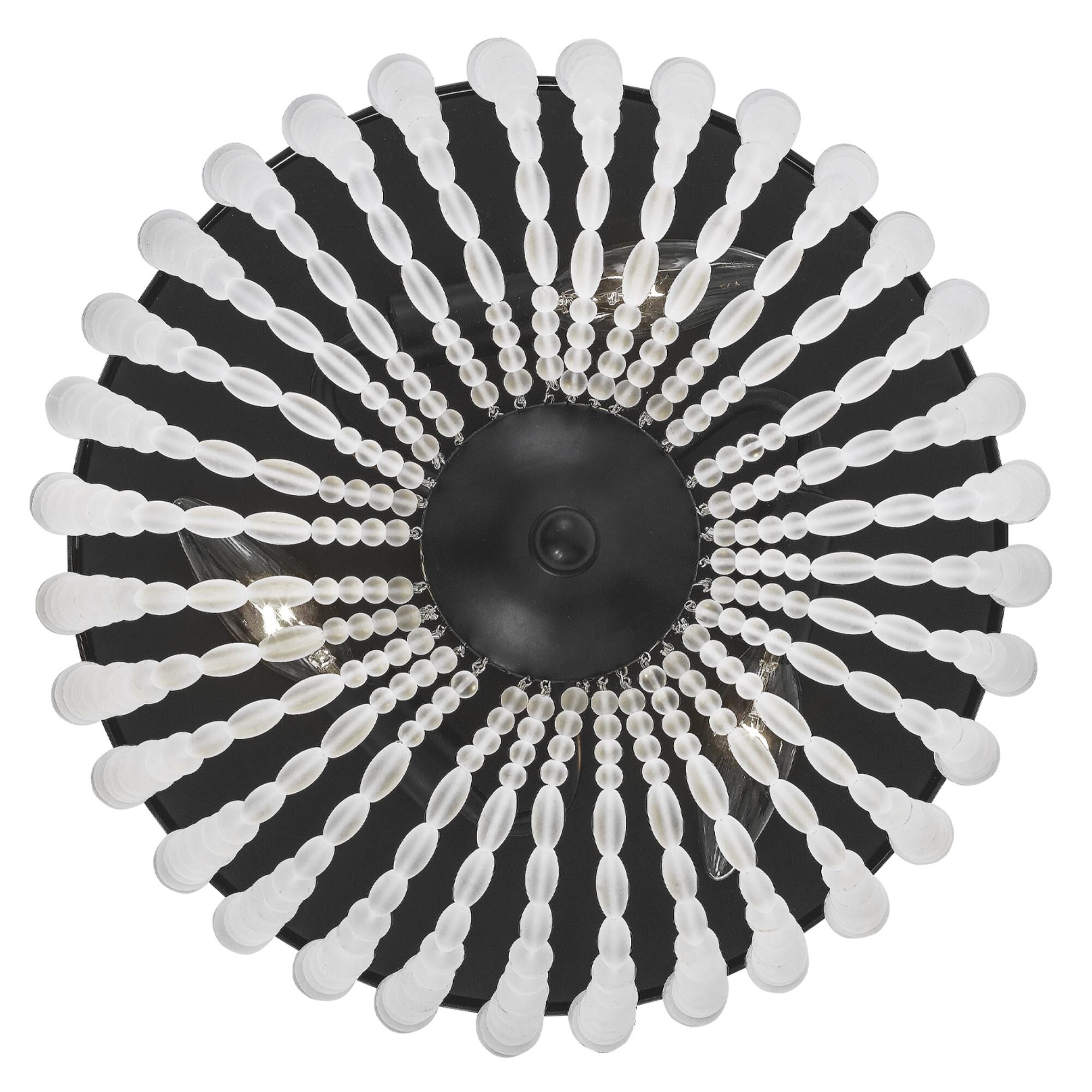 Shown in Matte Black finish and Frosted Glass Beads crystal