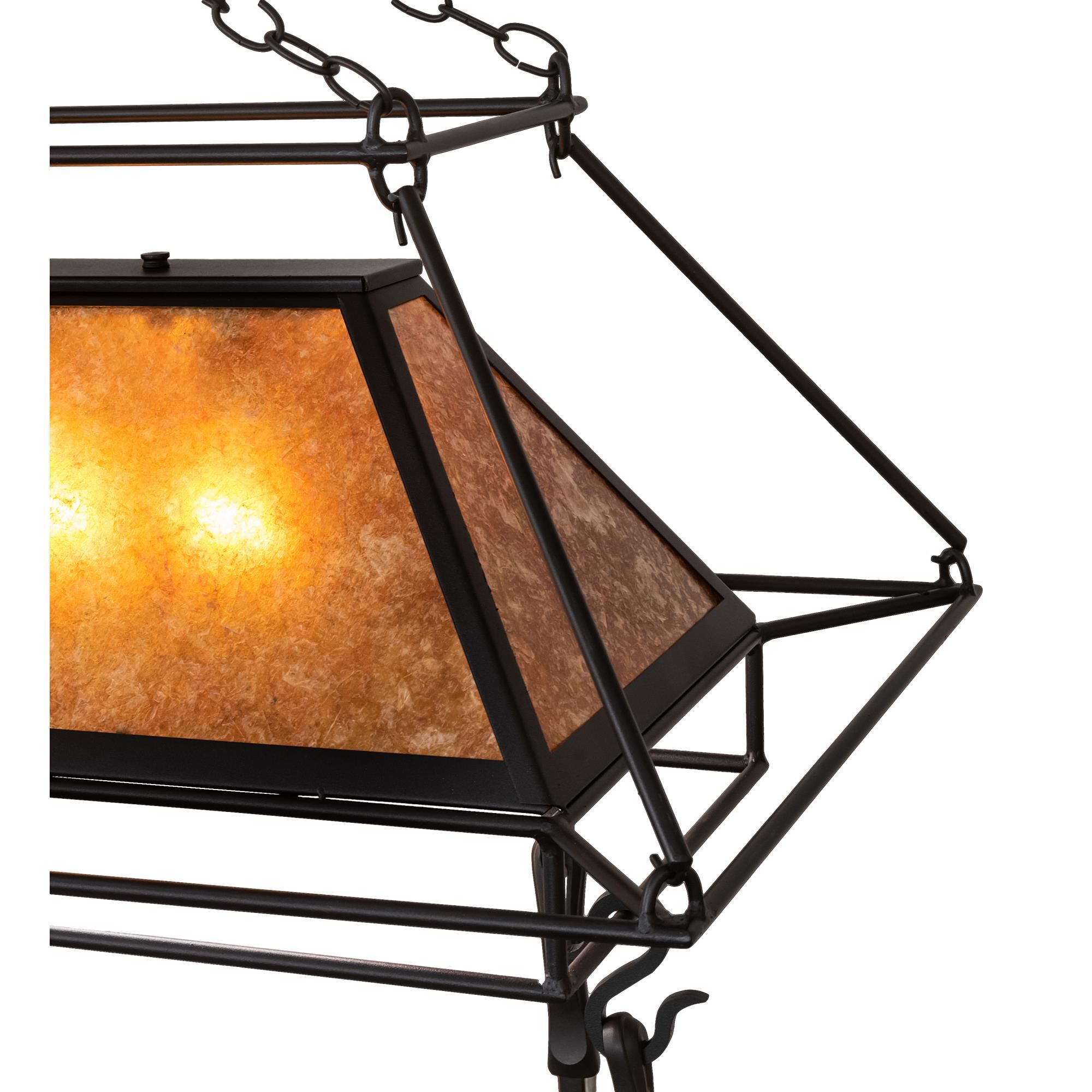 Shown with Black Metal Finish;Amber Mica glass