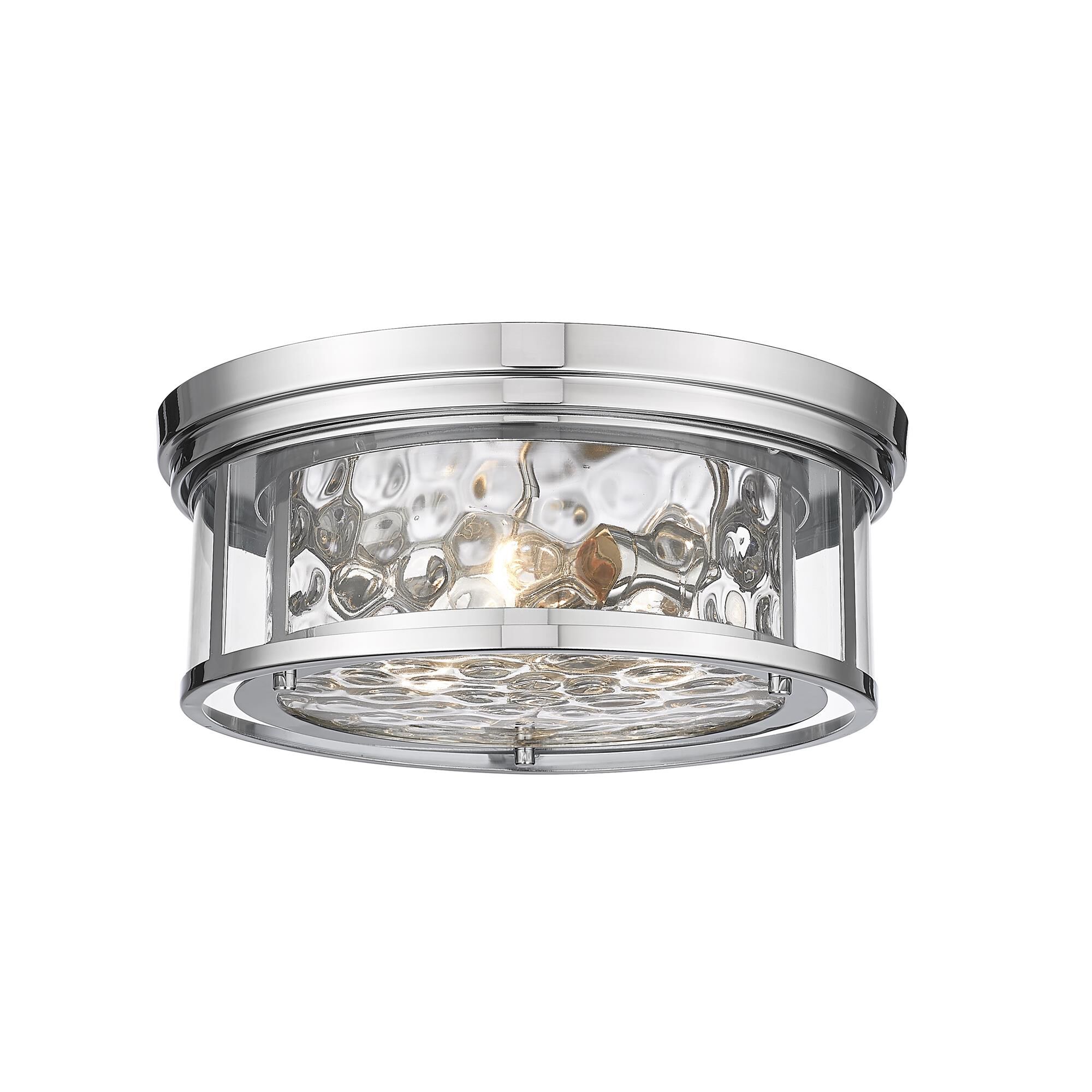 Shown in Polished Nickel finish and Glass shade
