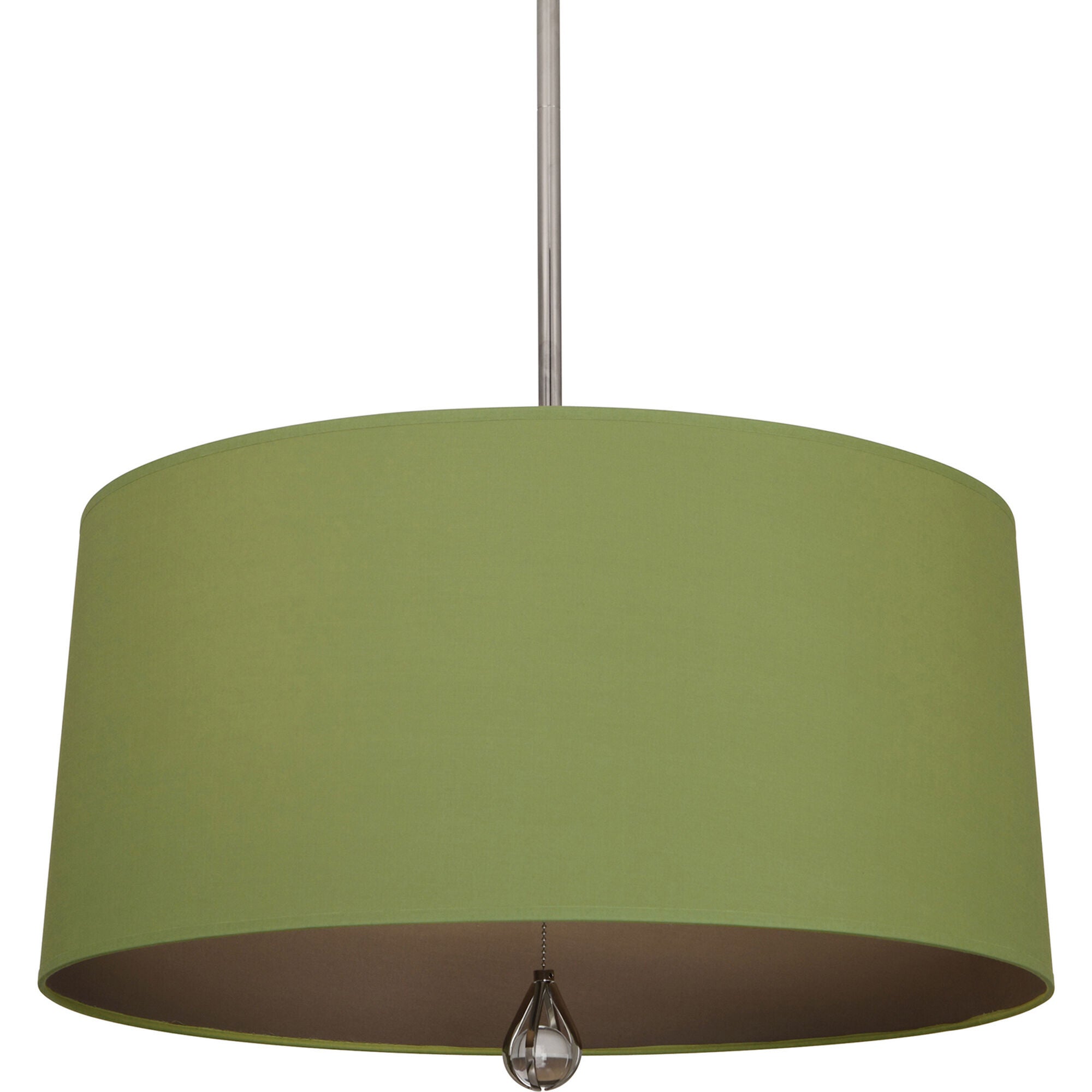 Shown in Polished Nickel finish and Parrot Green Fabric With Revolutionary Storm Lining shade