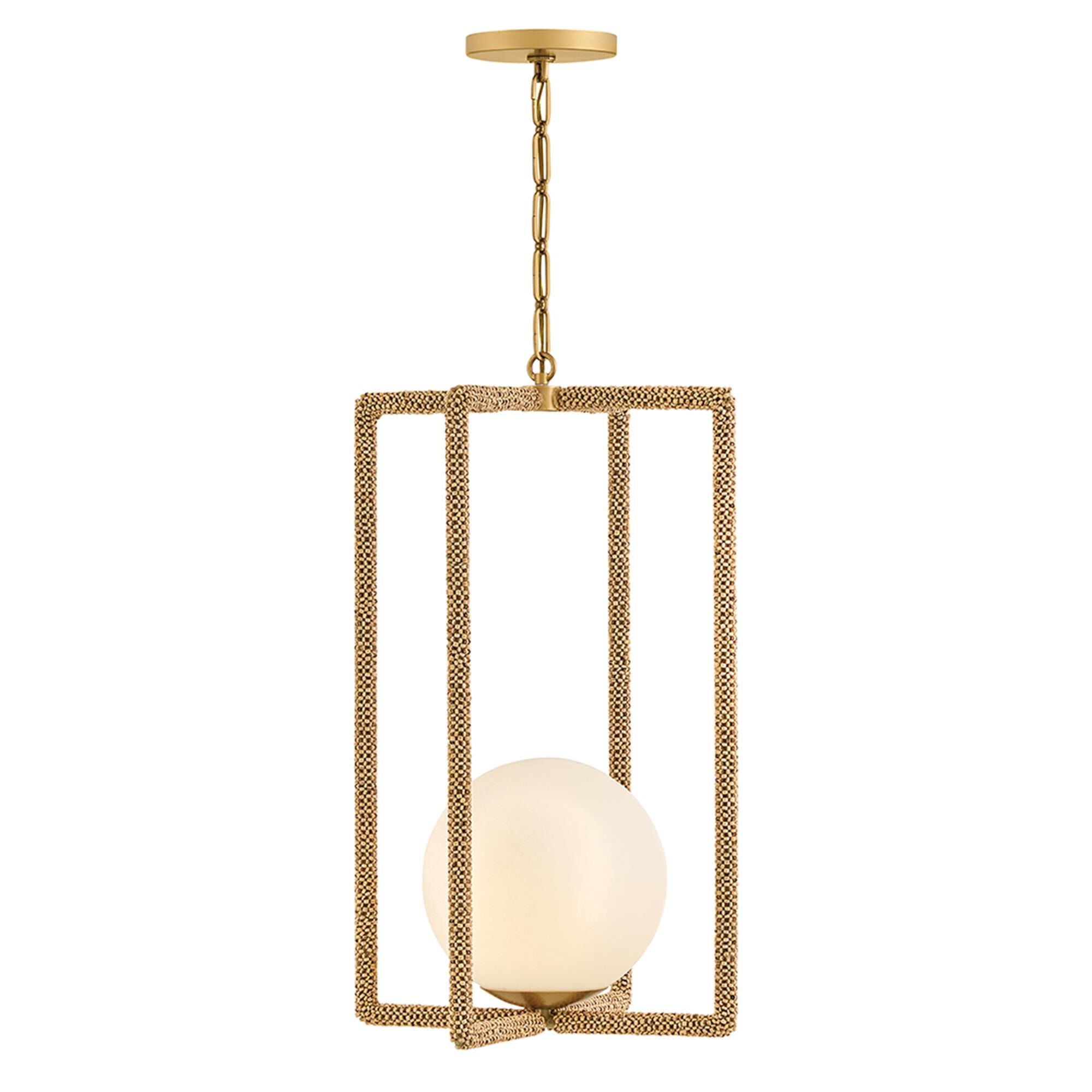 Shown in Deluxe Gold finish and Etched Opal glass