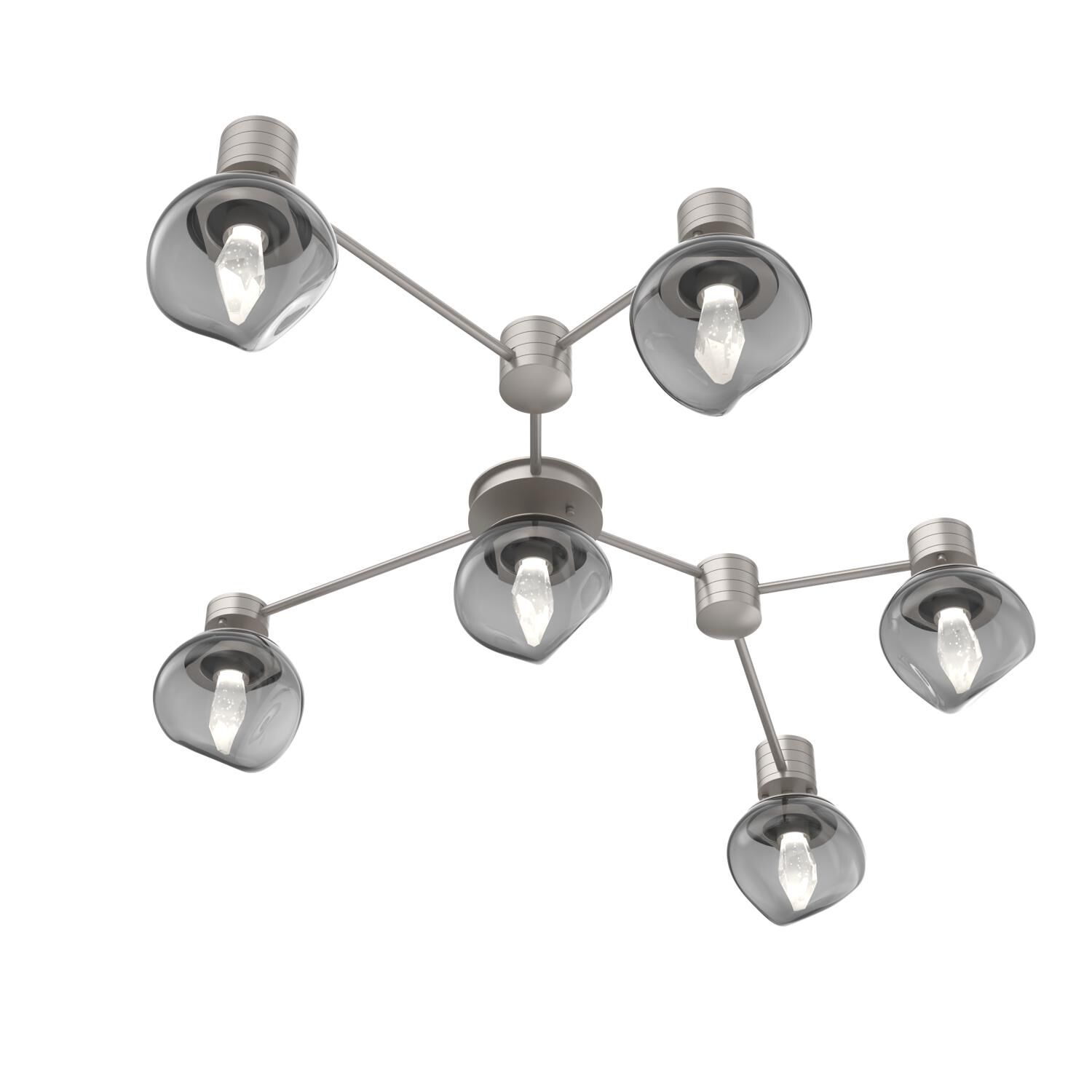 Shown in Beige Silver finish and Smoke with Large Crystal glass