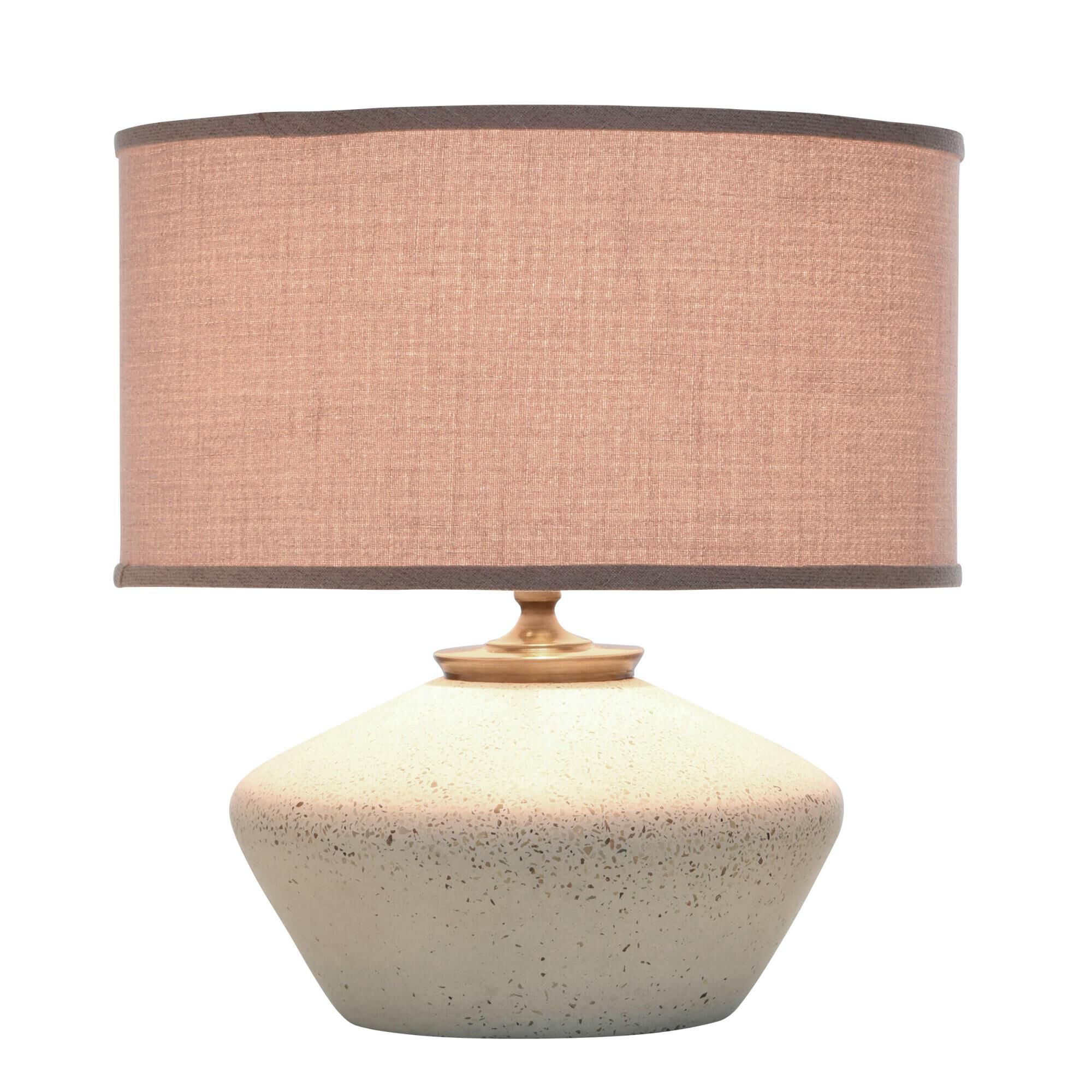Shown in White and Gold finish and Textured Pink shade