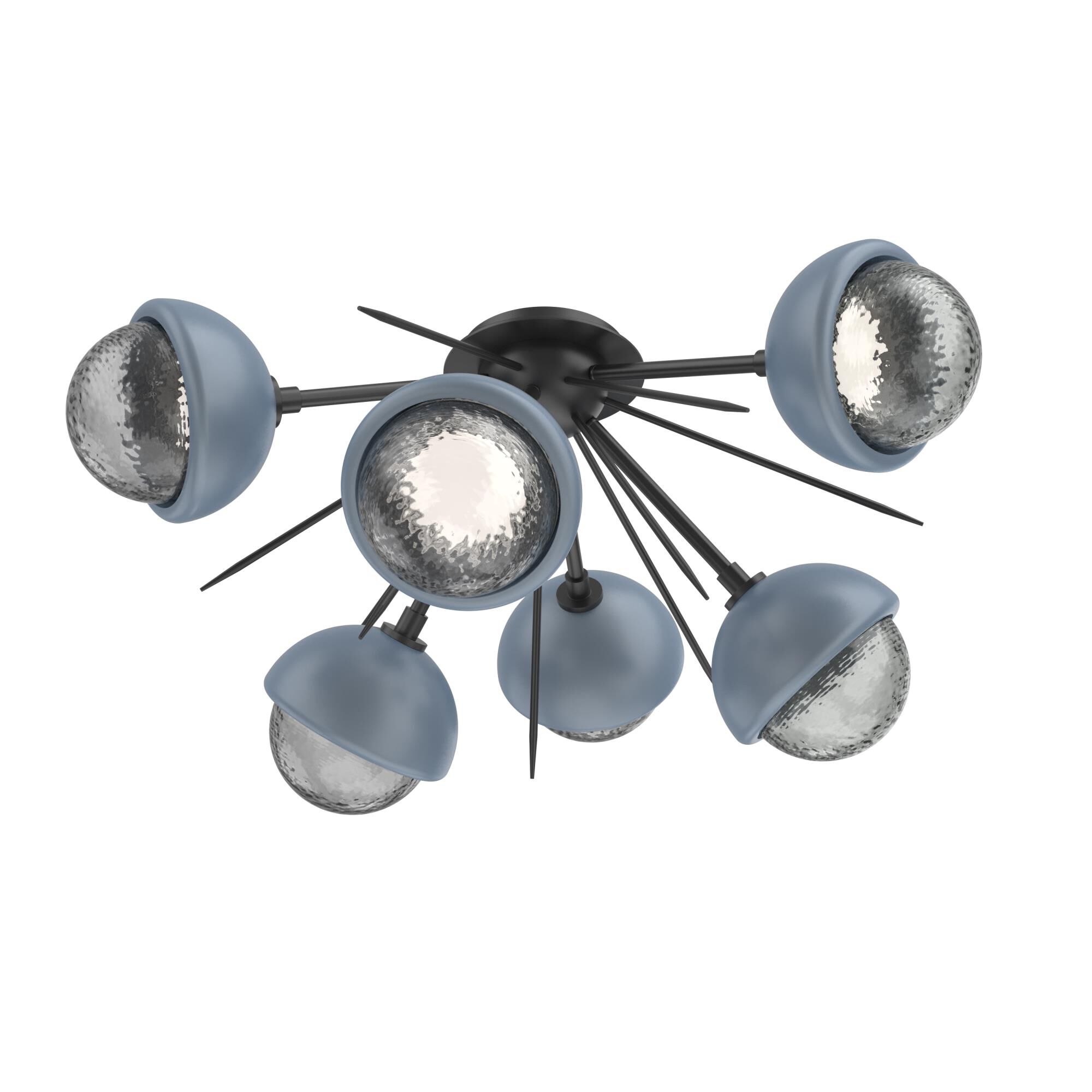 Shown in Matte Black finish and Smoke glass and Poppy Blue accent