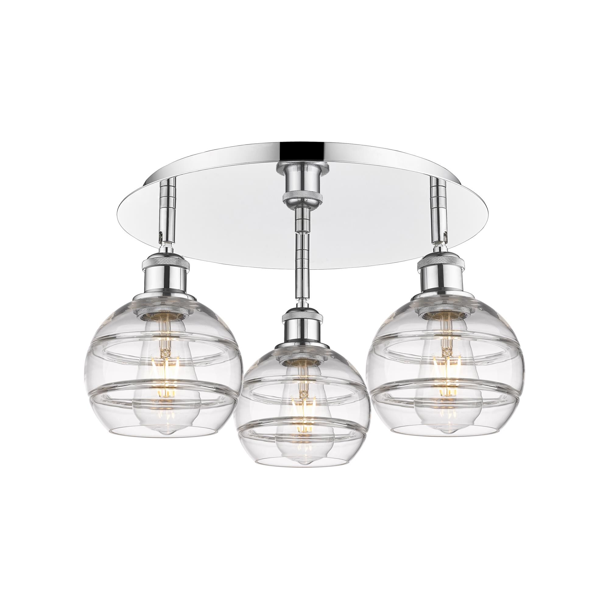 Shown in Polished Chrome finish and Clear glass