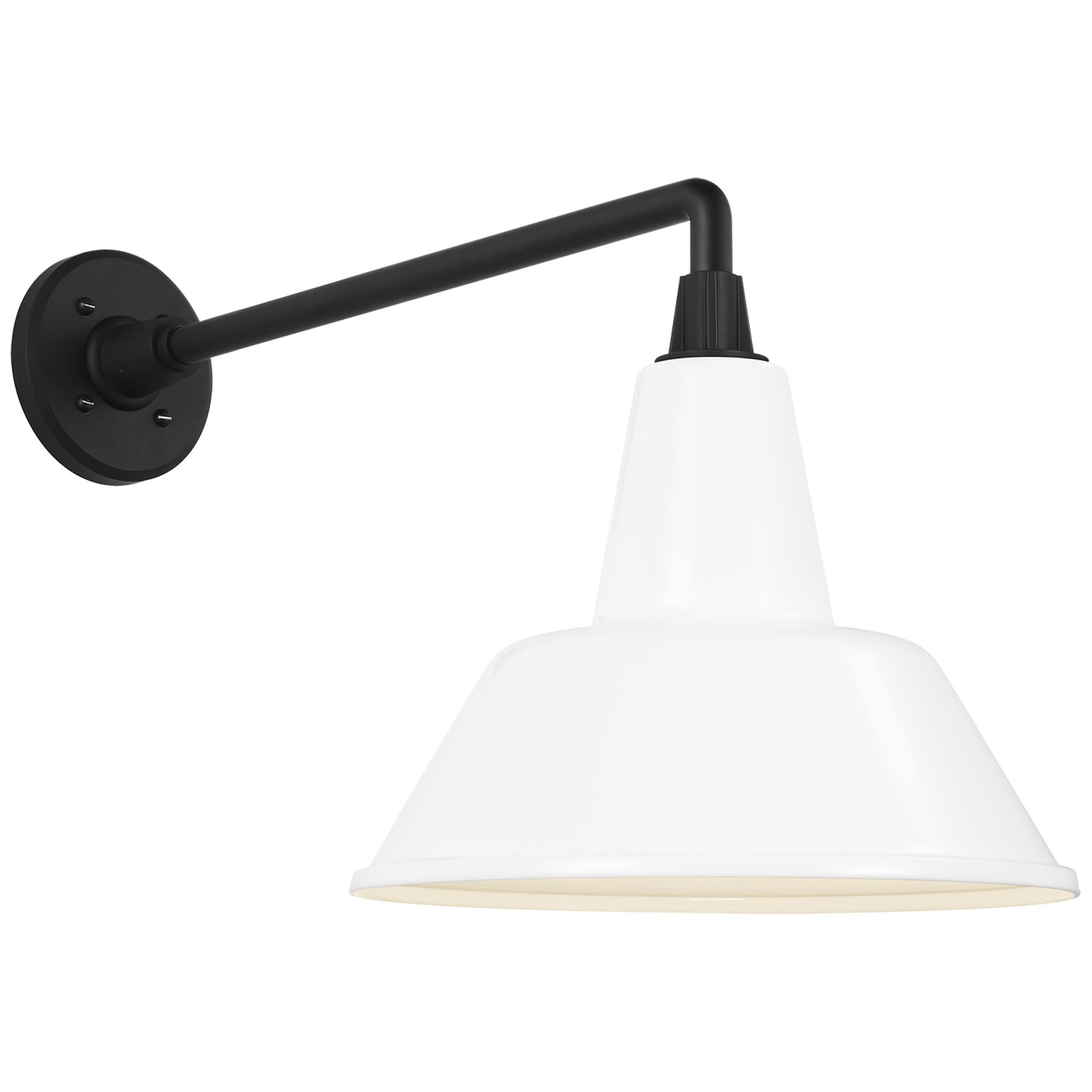 Shown in Matte Black finish and White shade