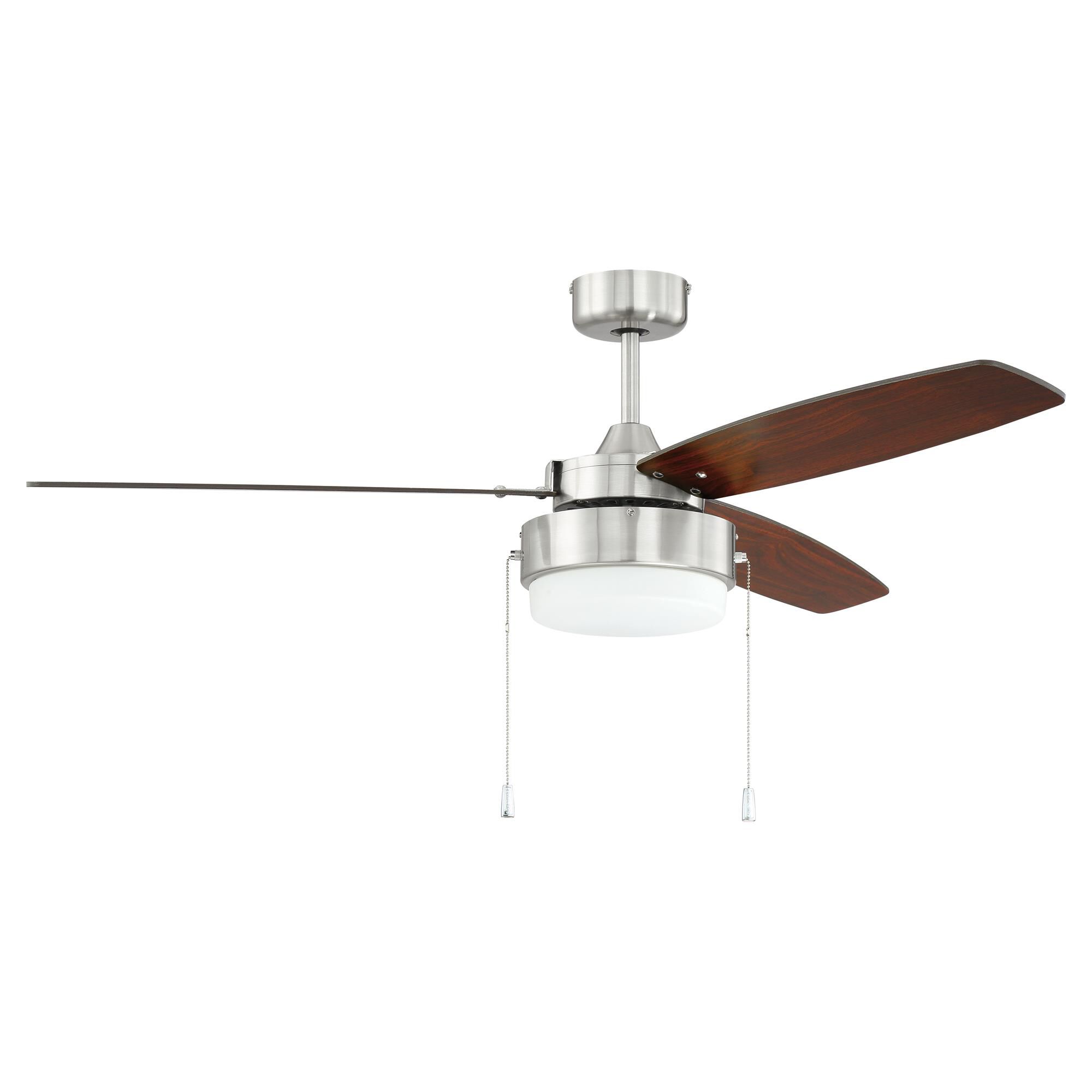 Shown in Brushed Polished Nickel finish and White Opal glass