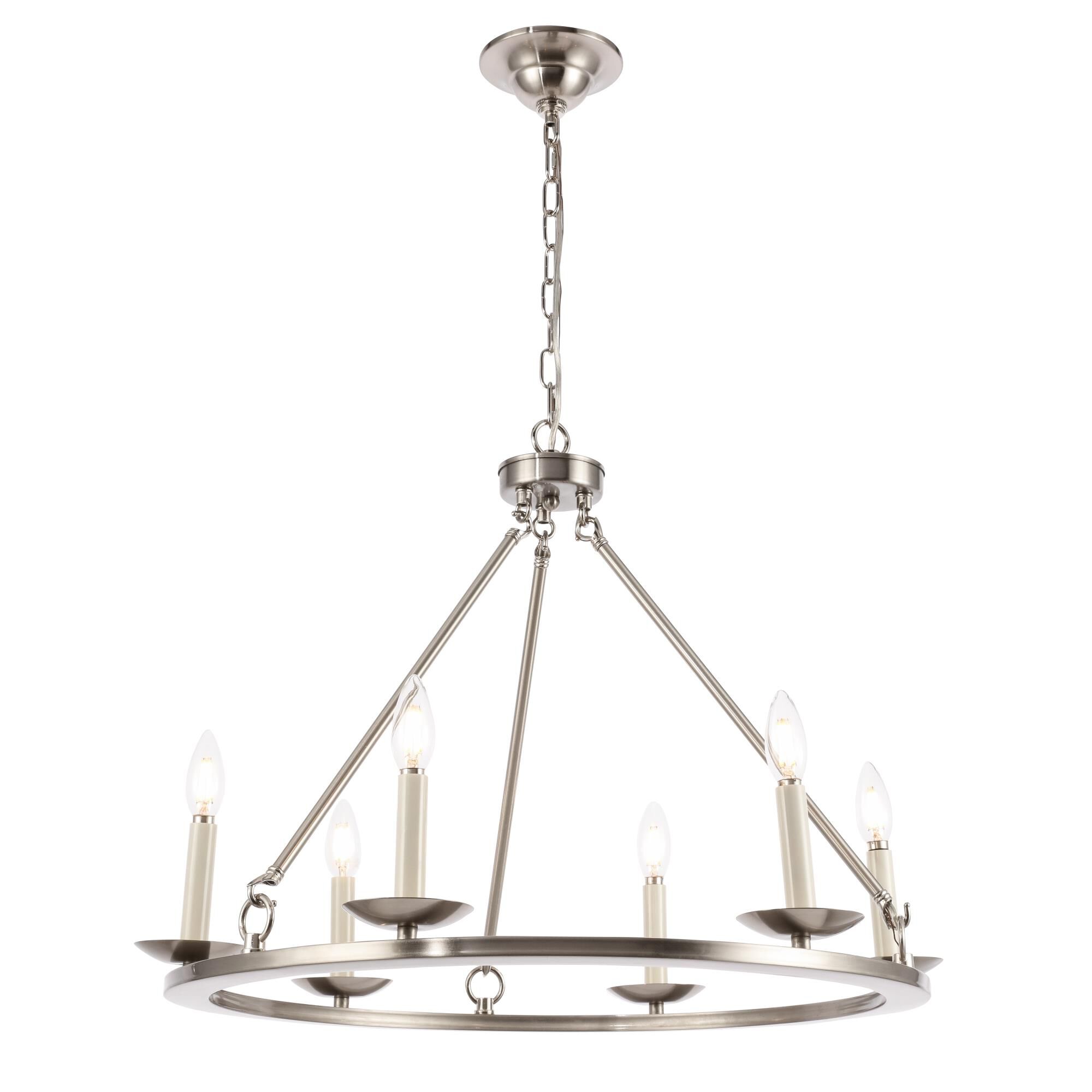 Maine 26 Inch 6 Light Chandelier by Elegant Lighting