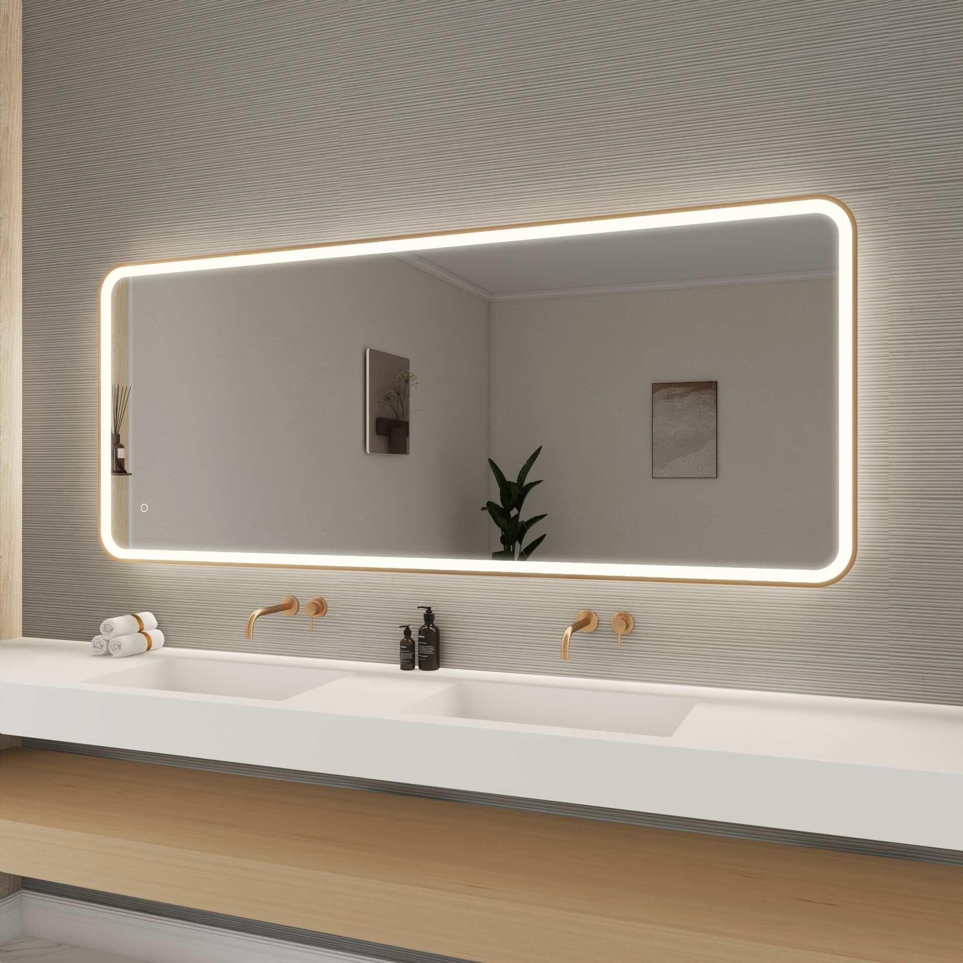 Harmoni 72 Inch Rectangular LED Lighted Mirror by Elegant Decor