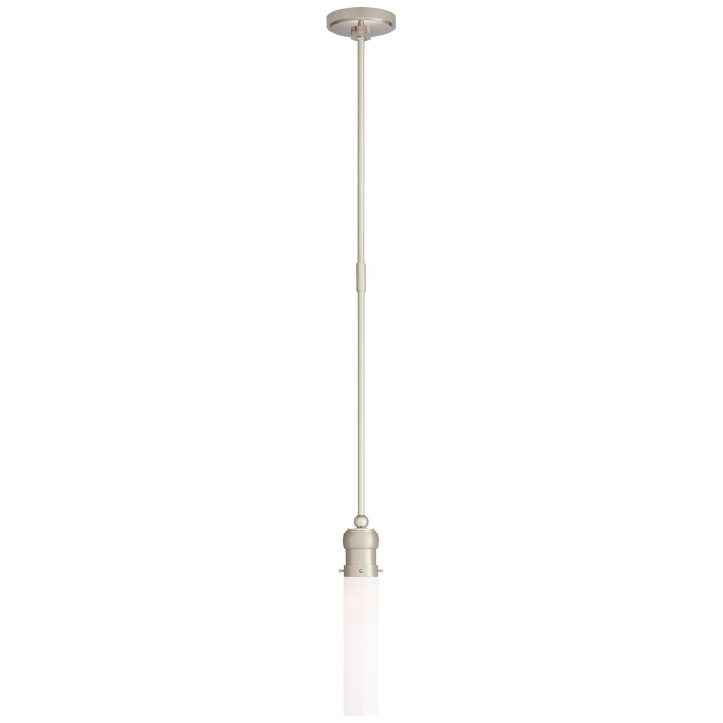 Shown in Polished Nickel finish and White glass and White Glass shade