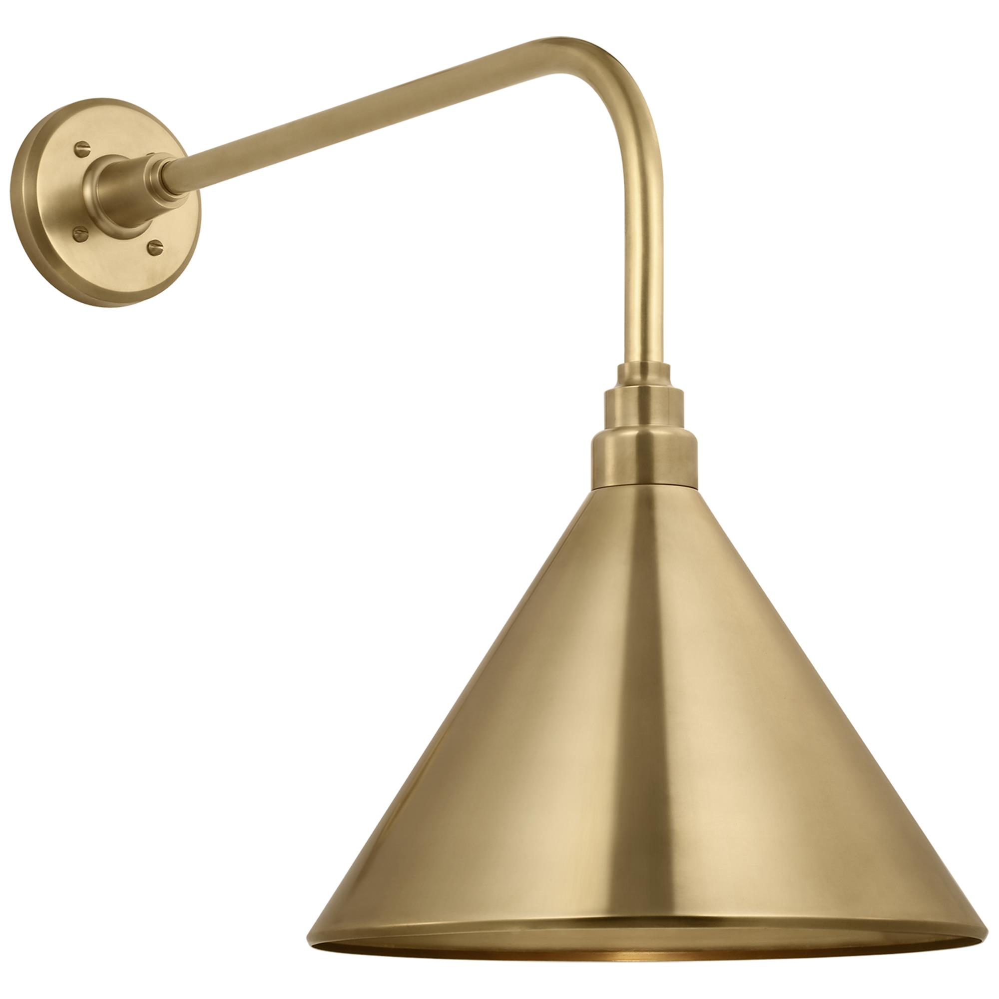 Shown in Hand-Rubbed Antique Brass finish and Gold shade
