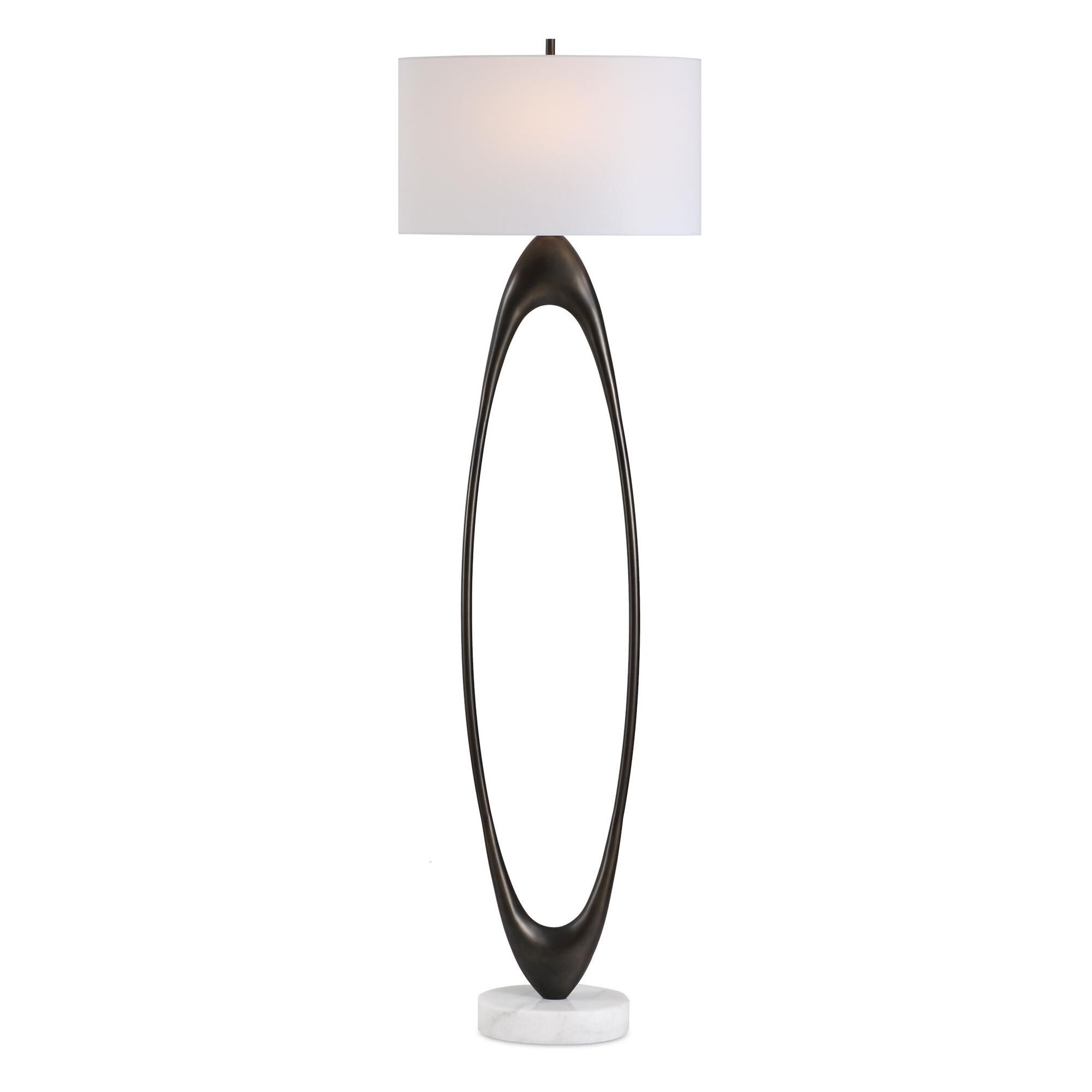 Shown in Bronze finish and Oval Hardback shade