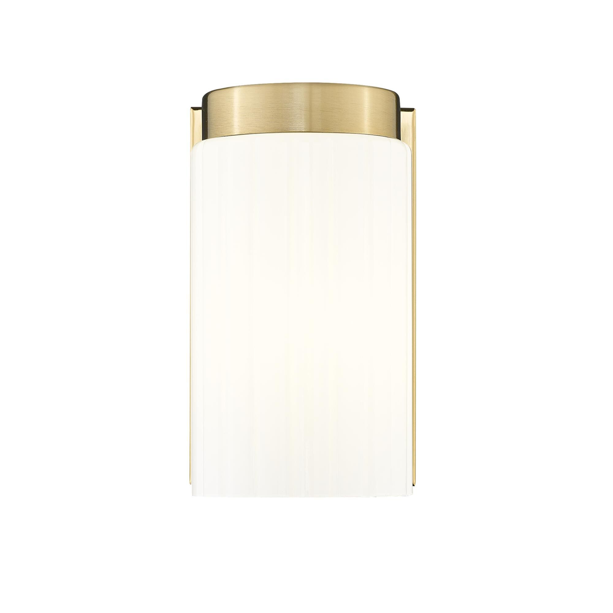 Shown in Luxe Gold finish and Matte Opal glass and Matte Opal shade