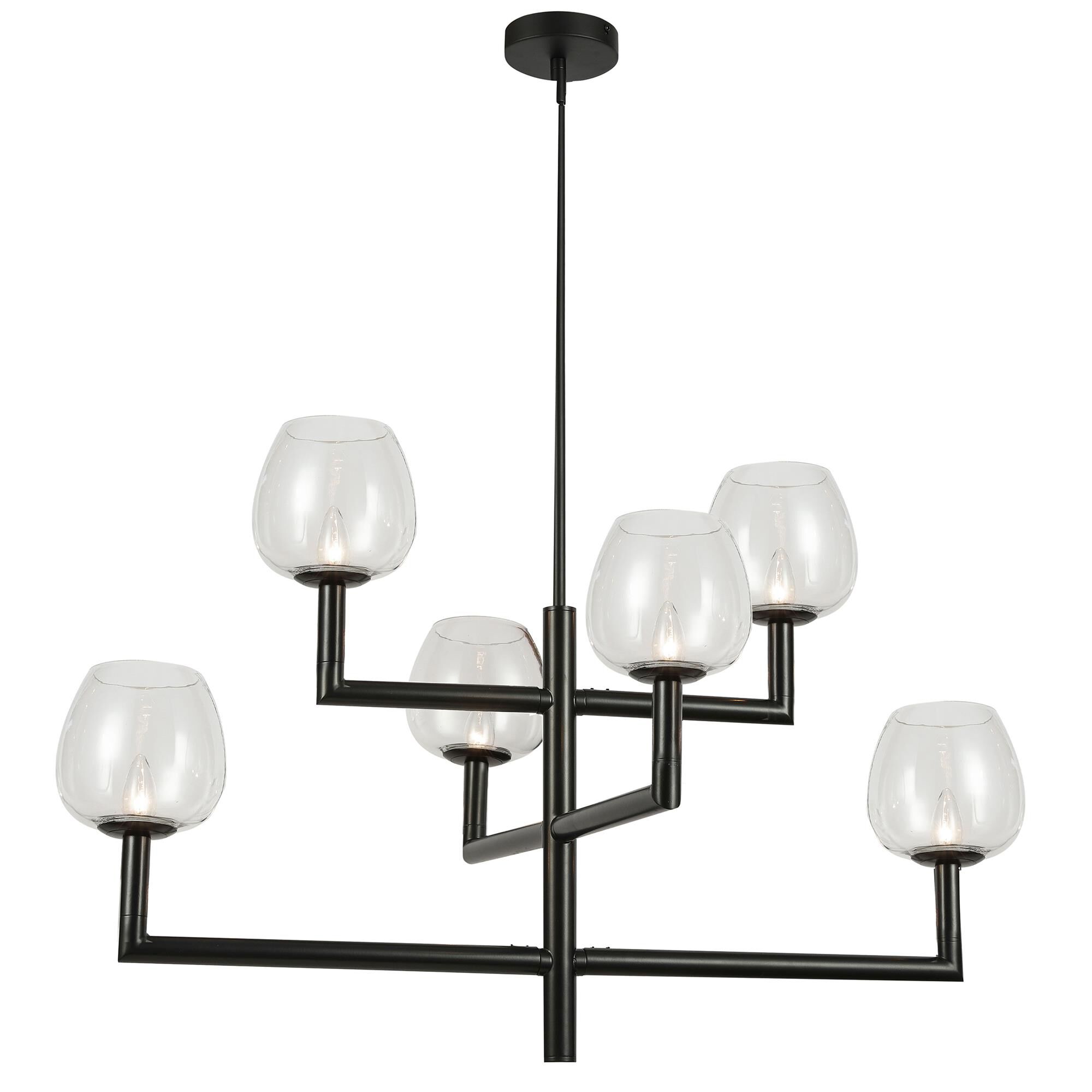 Nora 35 Inch 6 Light Chandelier by Dainolite