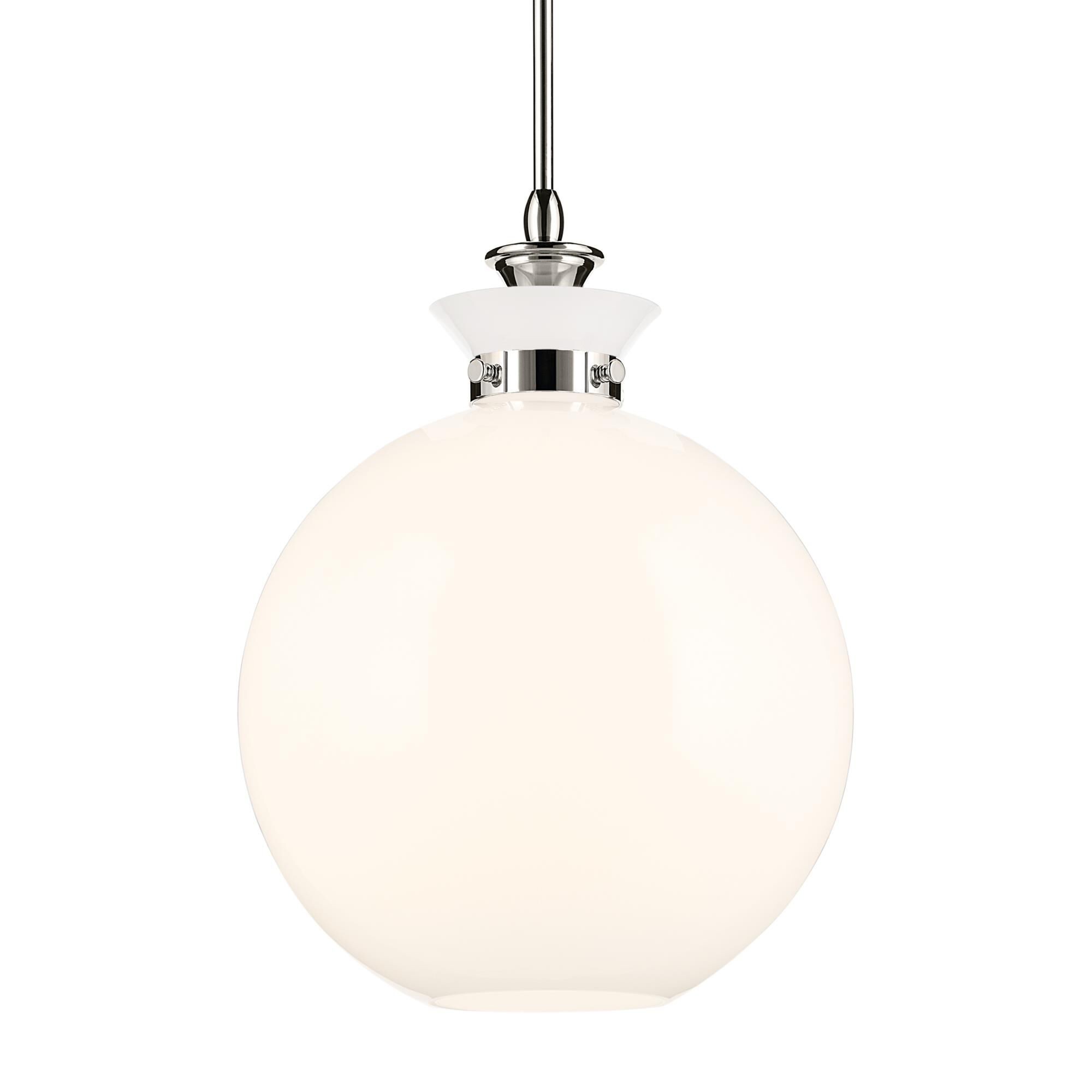 Shown in Polished Nickel finish and Opal glass