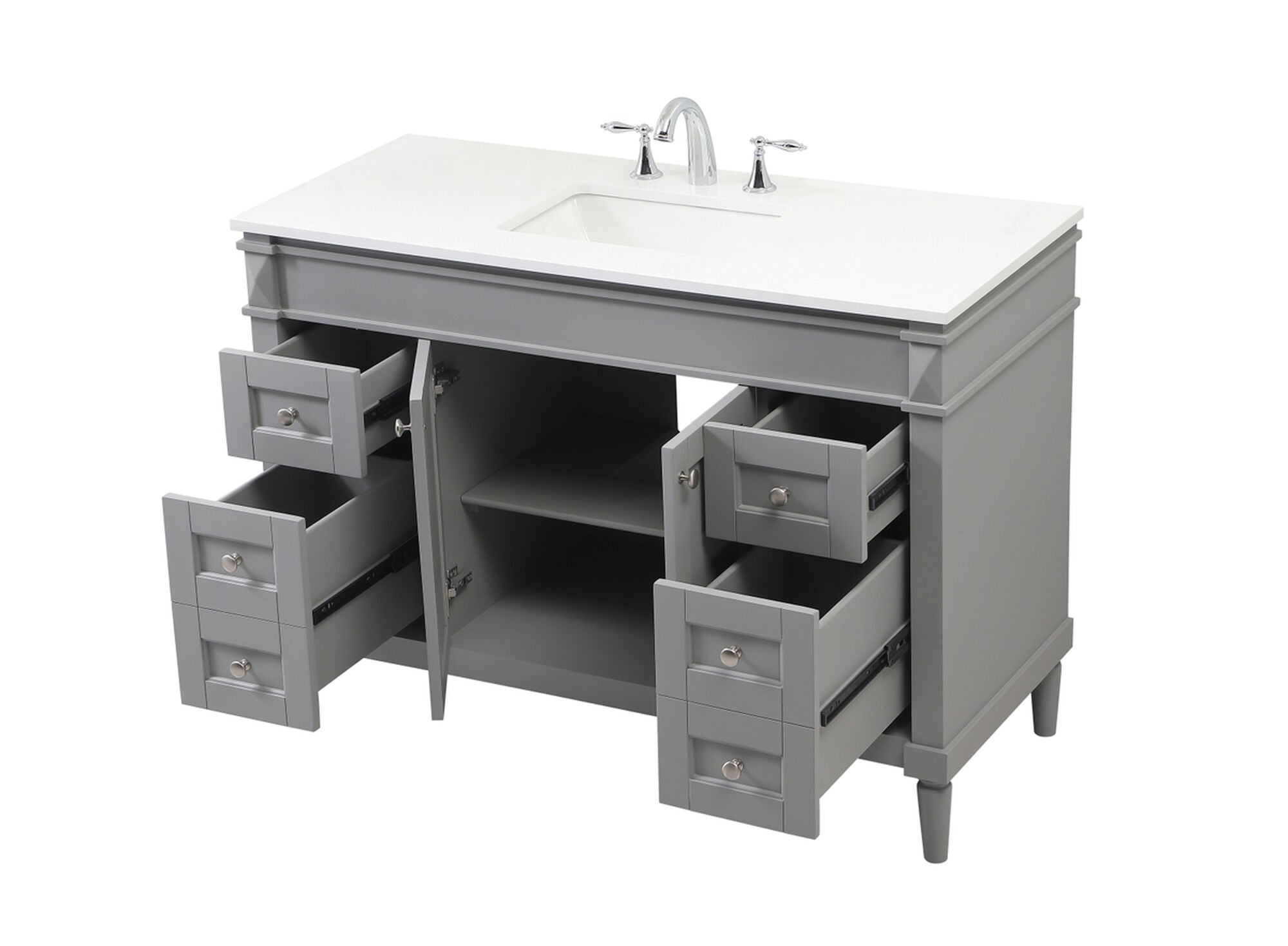 Shown in Grey finish and No Backsplash accent