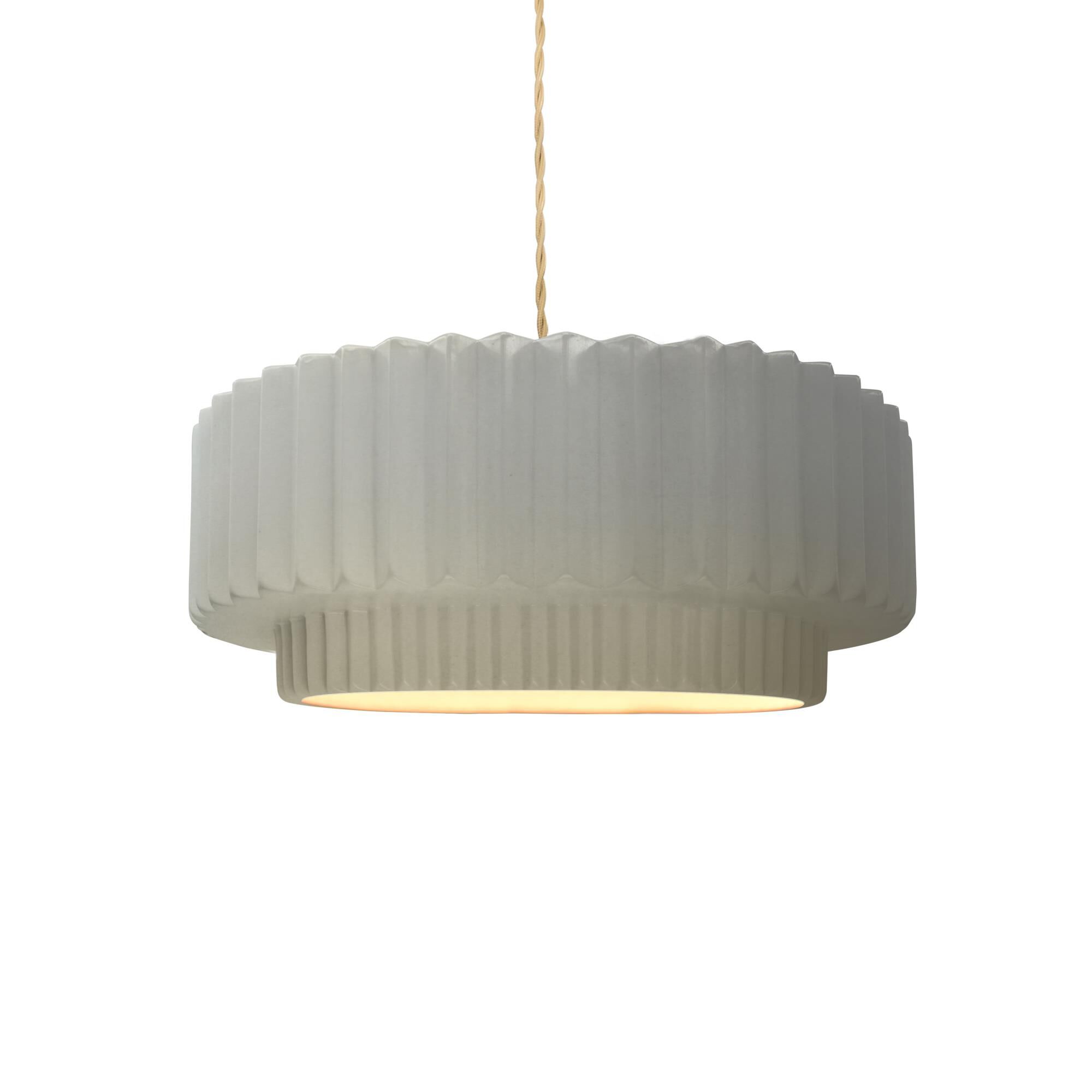 Pleated Tier 12 Inch Mini Pendant by Justice Design Group