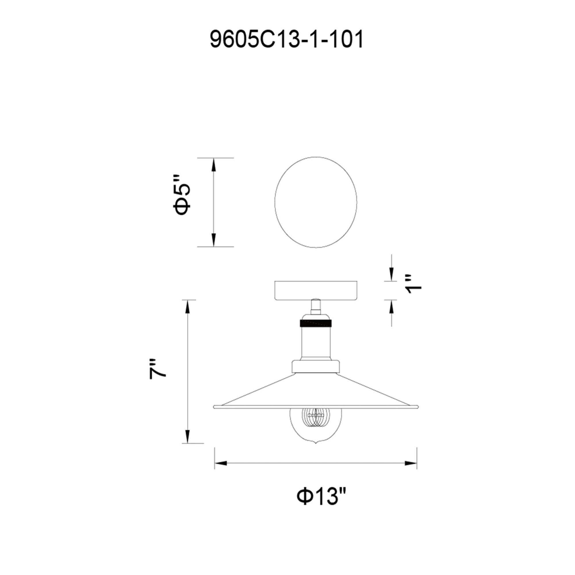 Shown in Black finish and Black shade