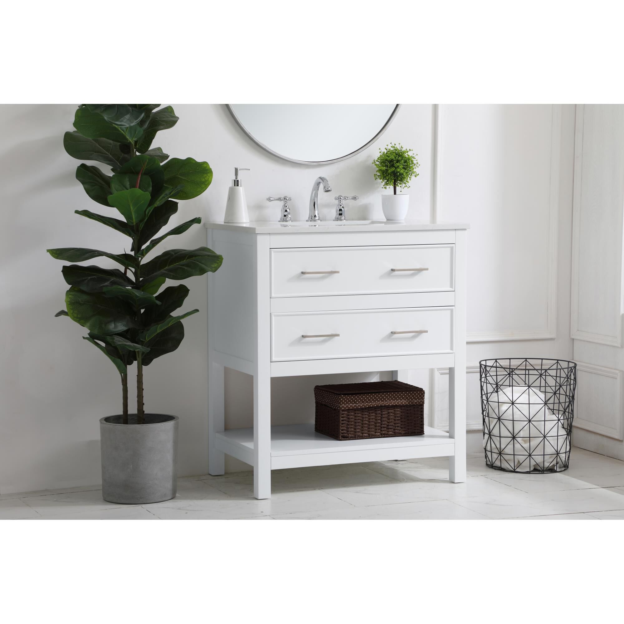 Shown in White finish