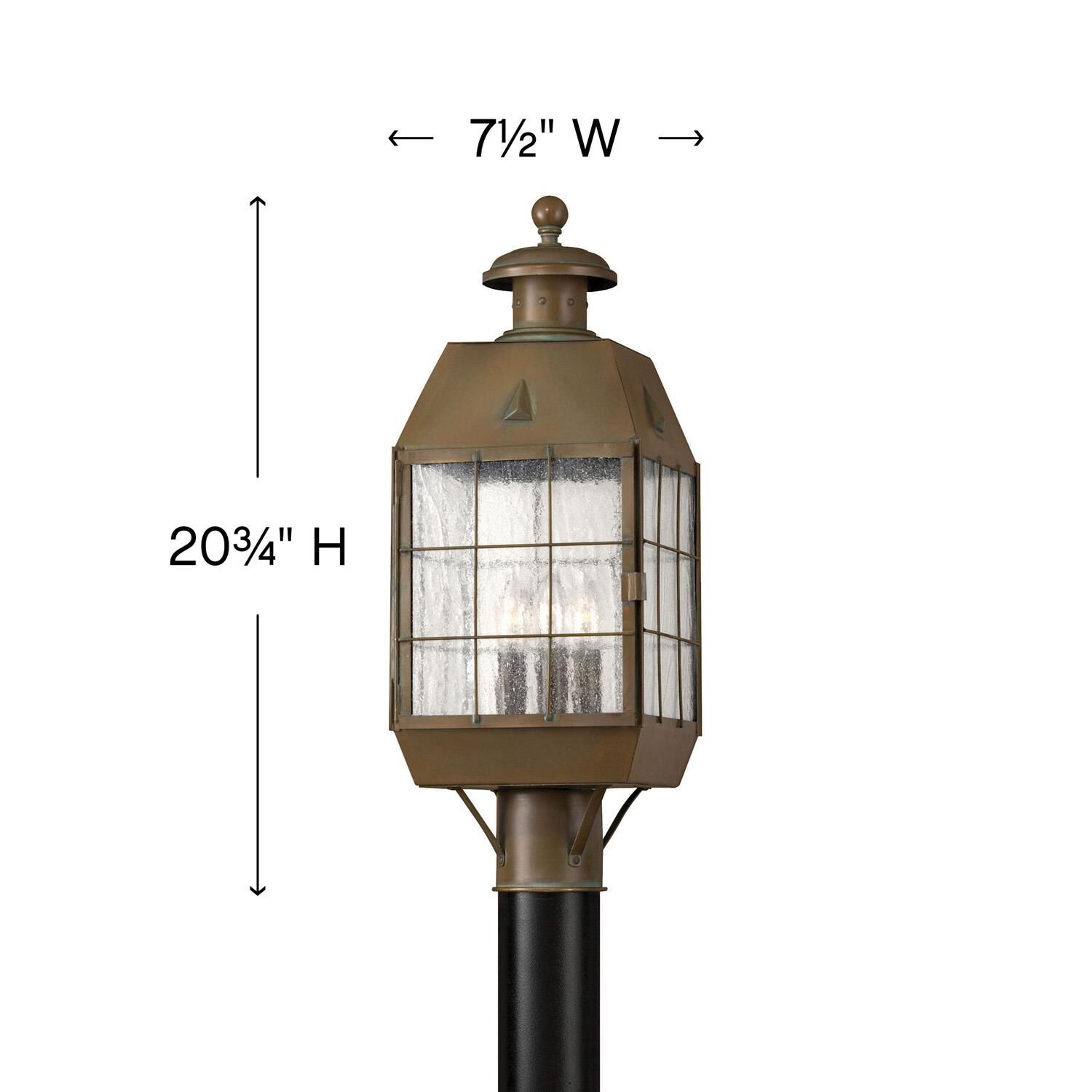 Nantucket 20 Inch Tall 3 Light Outdoor Post Lamp by Hinkley Lighting